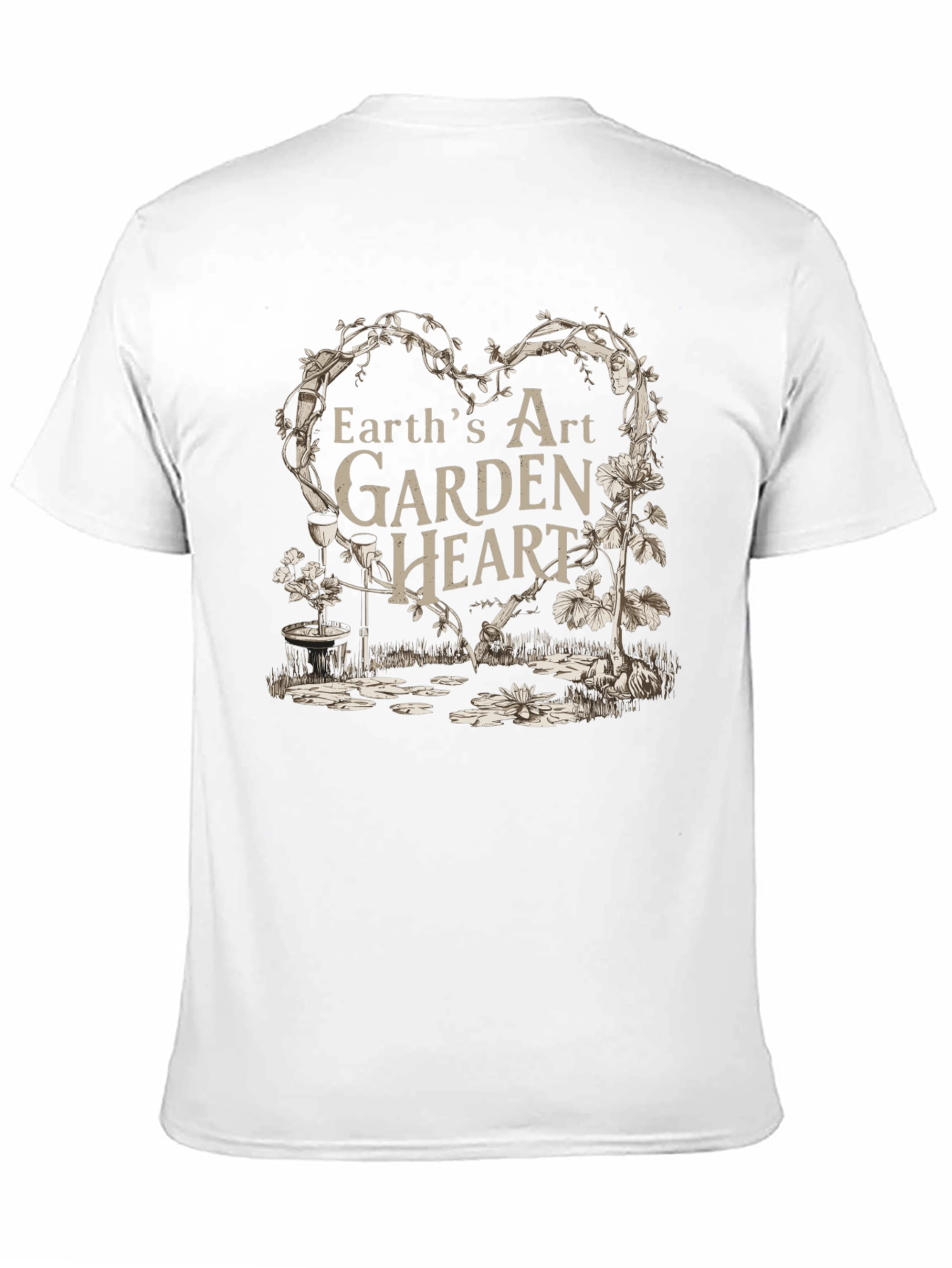 Black Earth's Art Garden Heart Black T-Shirt view 11