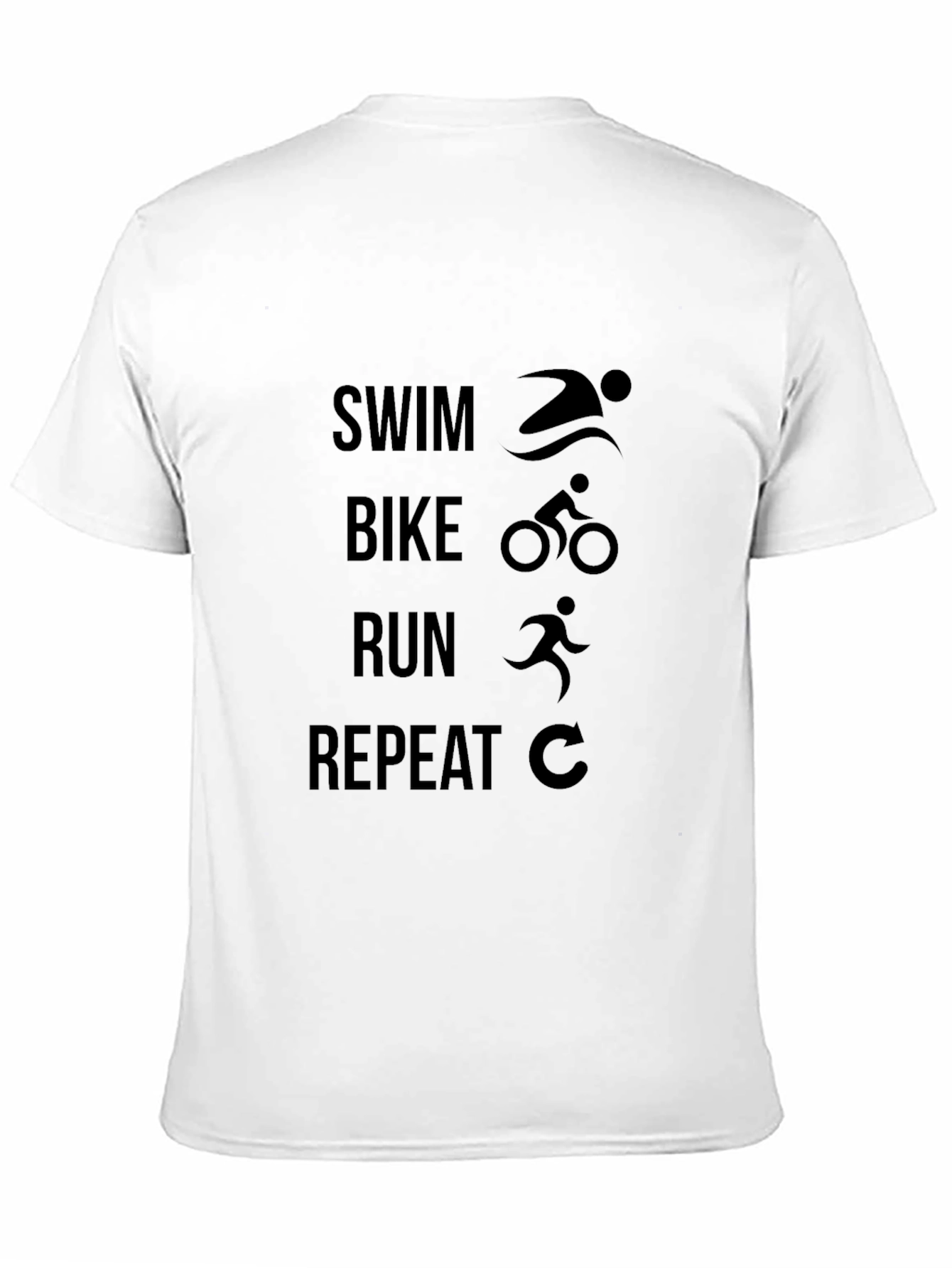 Black Swim Bike Run Repeat Black T-Shirt view 11