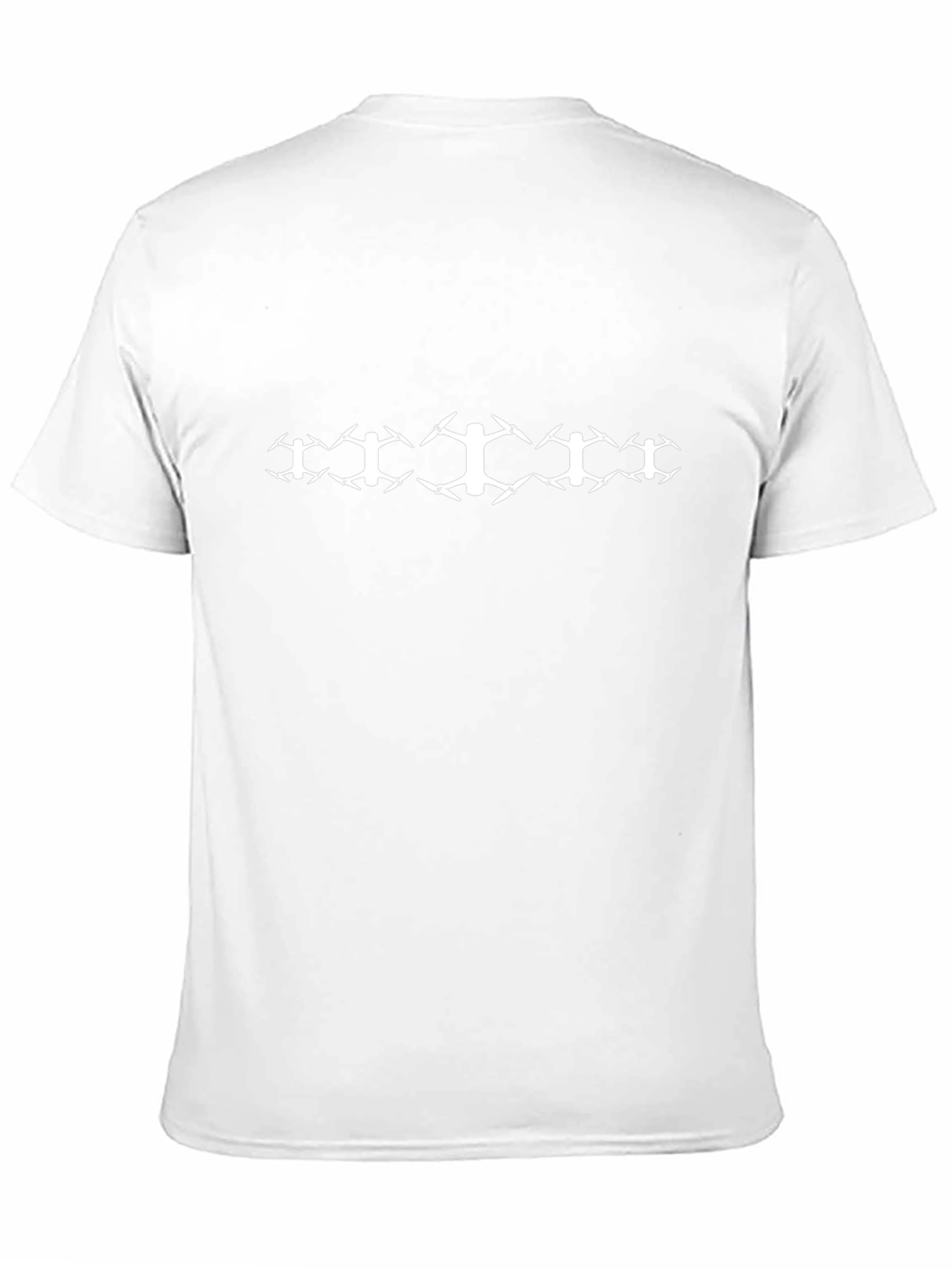 Drone Pattern Graphic Tee - Black Cotton T-Shirt - 11