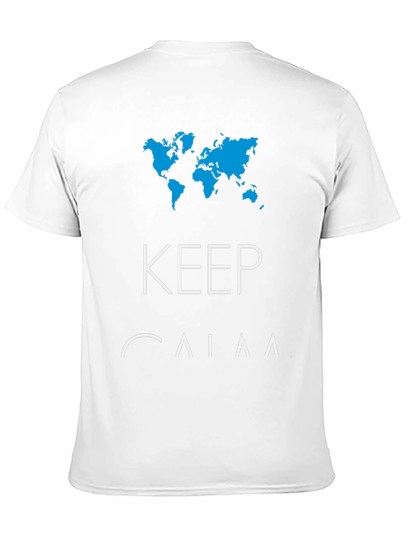 Black Keep Calm World Map T-Shirt view 11