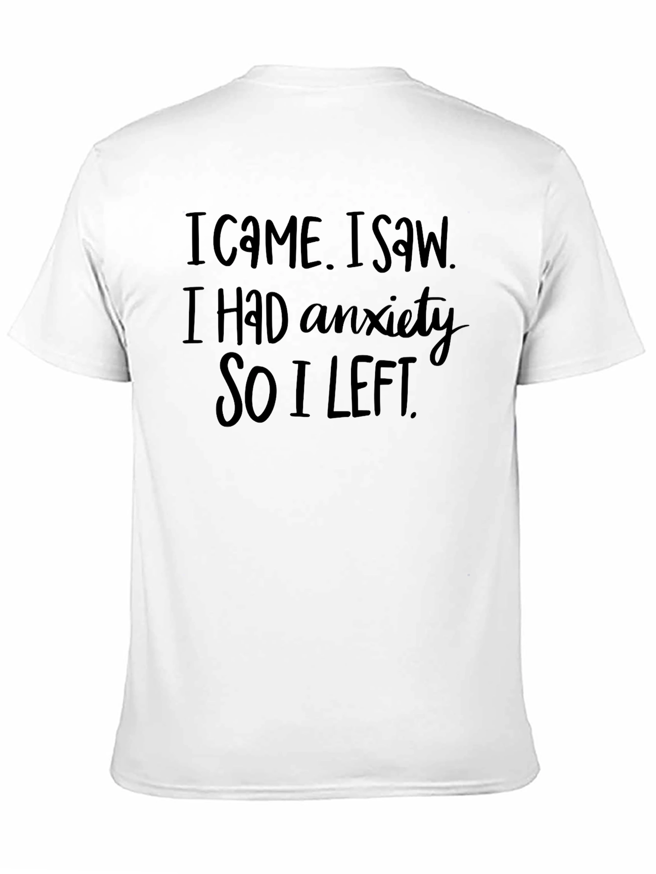 Black Anxiety Funny Graphic T-Shirt view 11