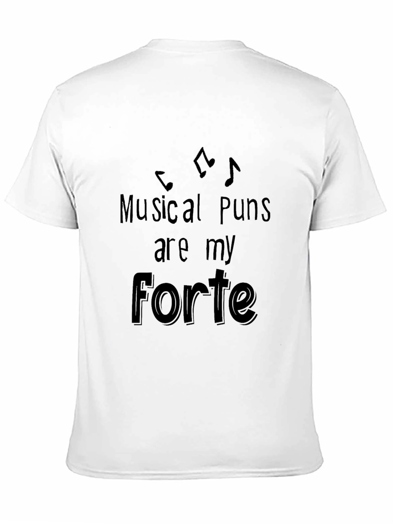 Black Musical Puns Forte Graphic T-Shirt view 11