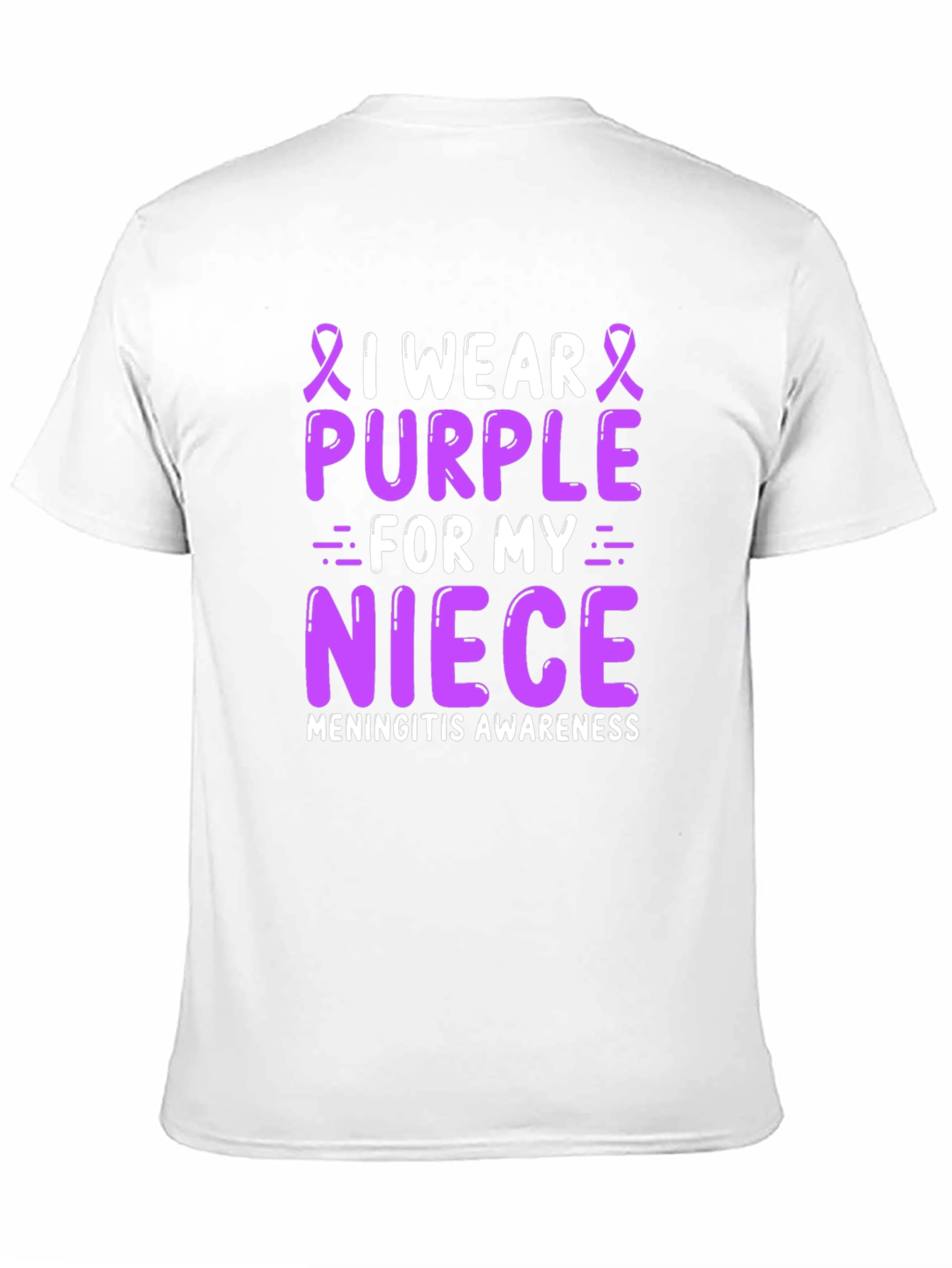 Black Purple Meningitis Awareness T-Shirt for Niece view 11