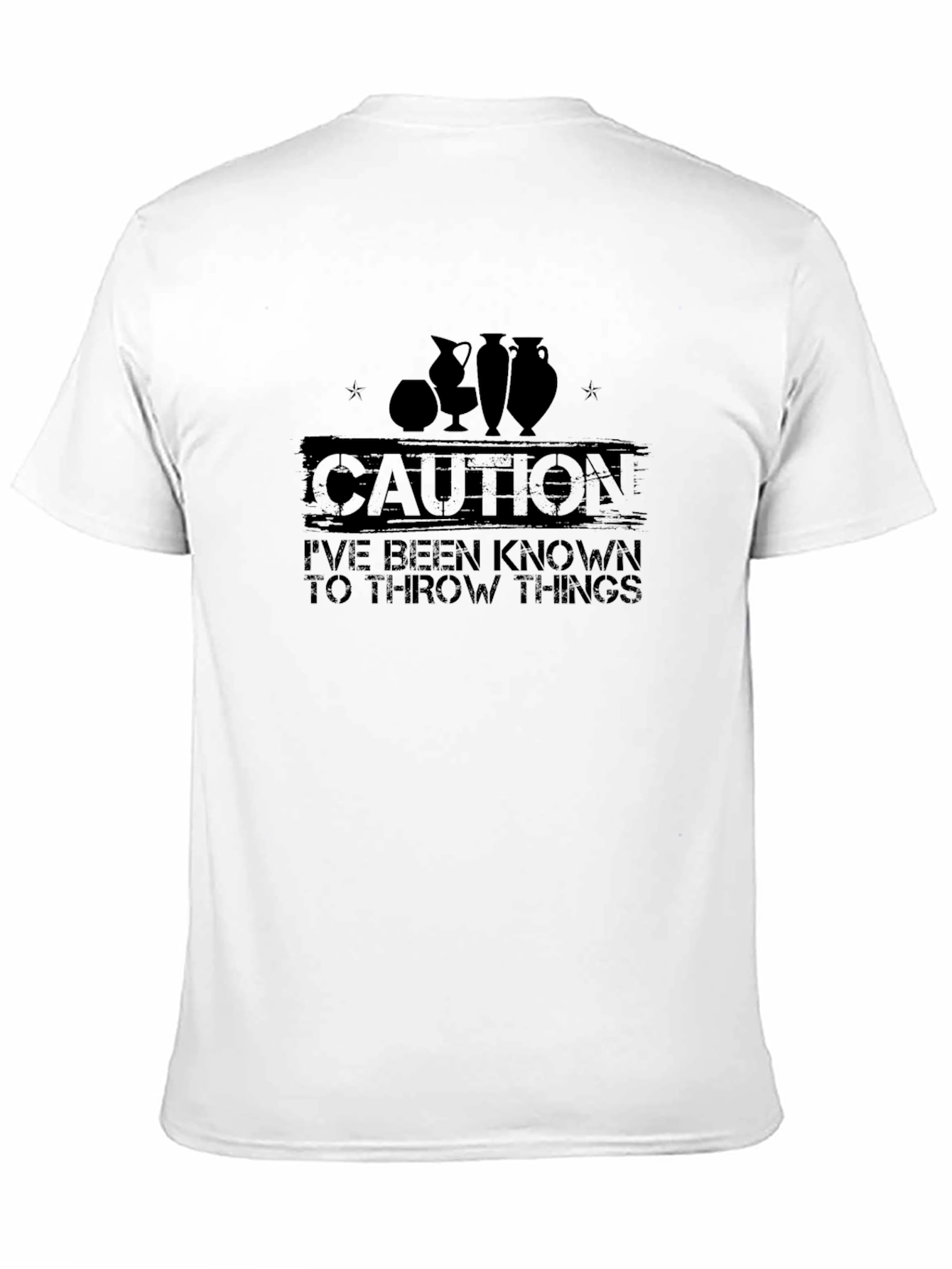 Black Caution: I Throw Things Pottery T-Shirt view 11