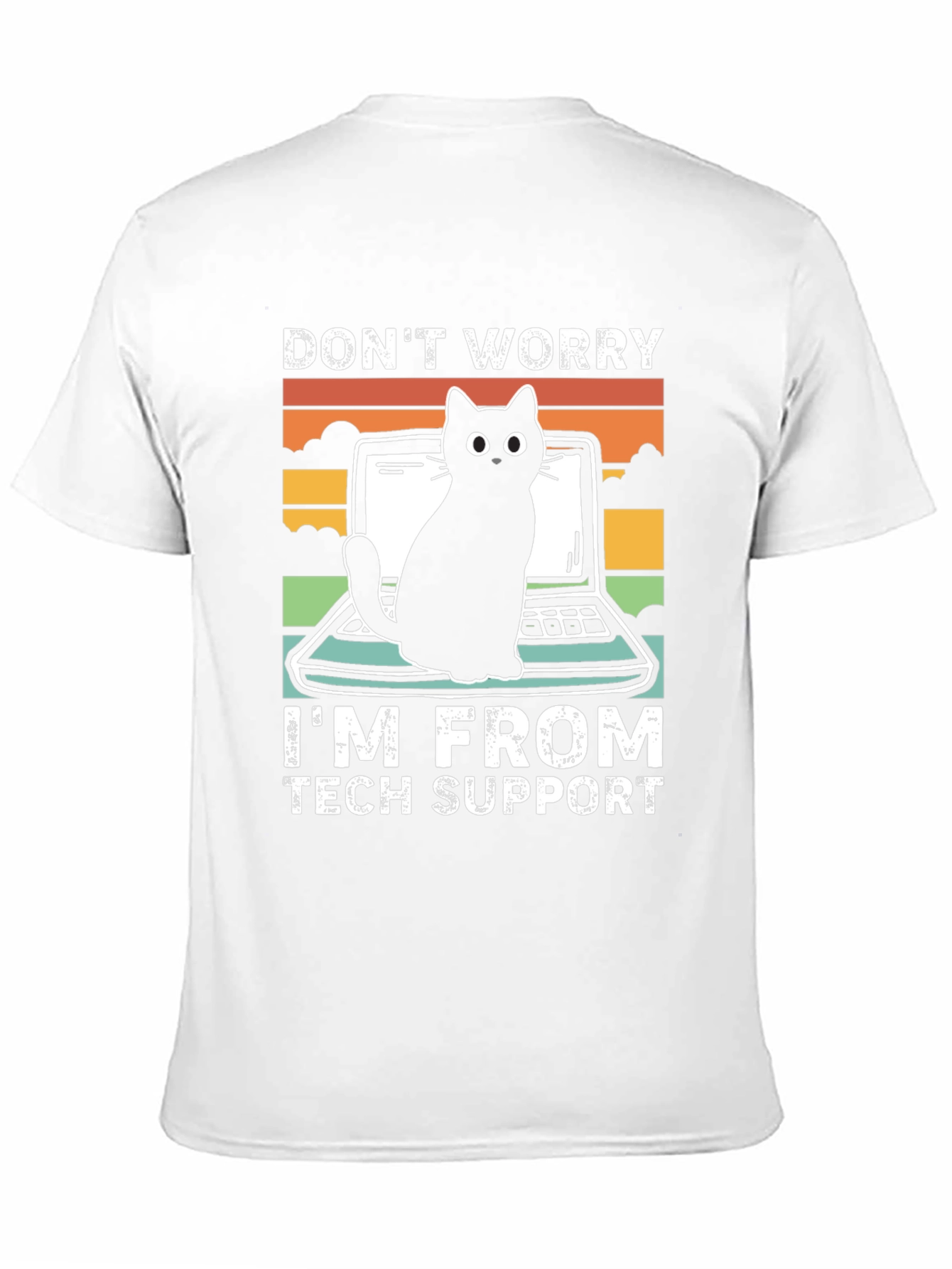 Black Tech Support Cat Graphic T-Shirt - Black view 11