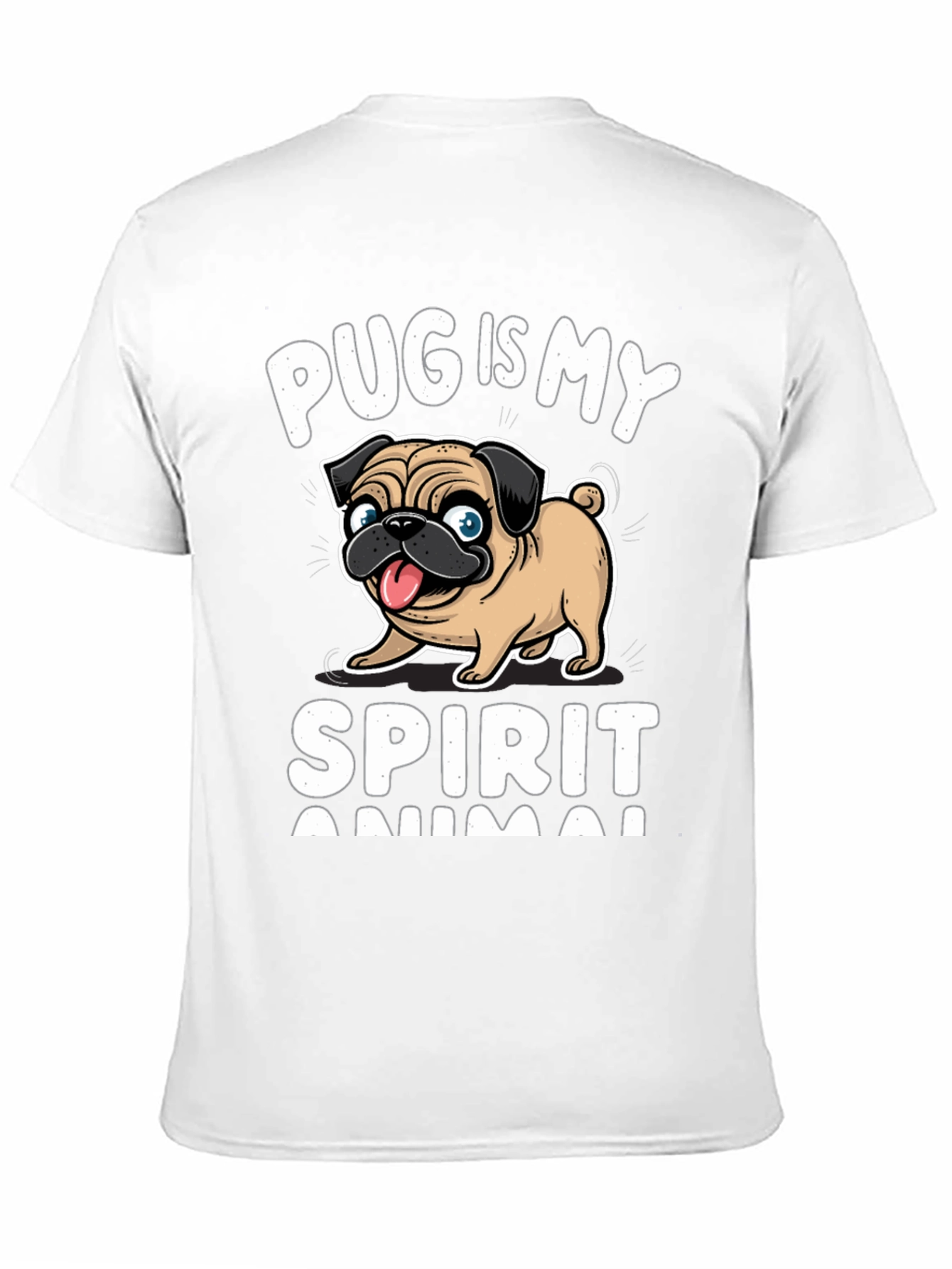 Black Pug Is My Spirit Animal T-Shirt, Black view 11