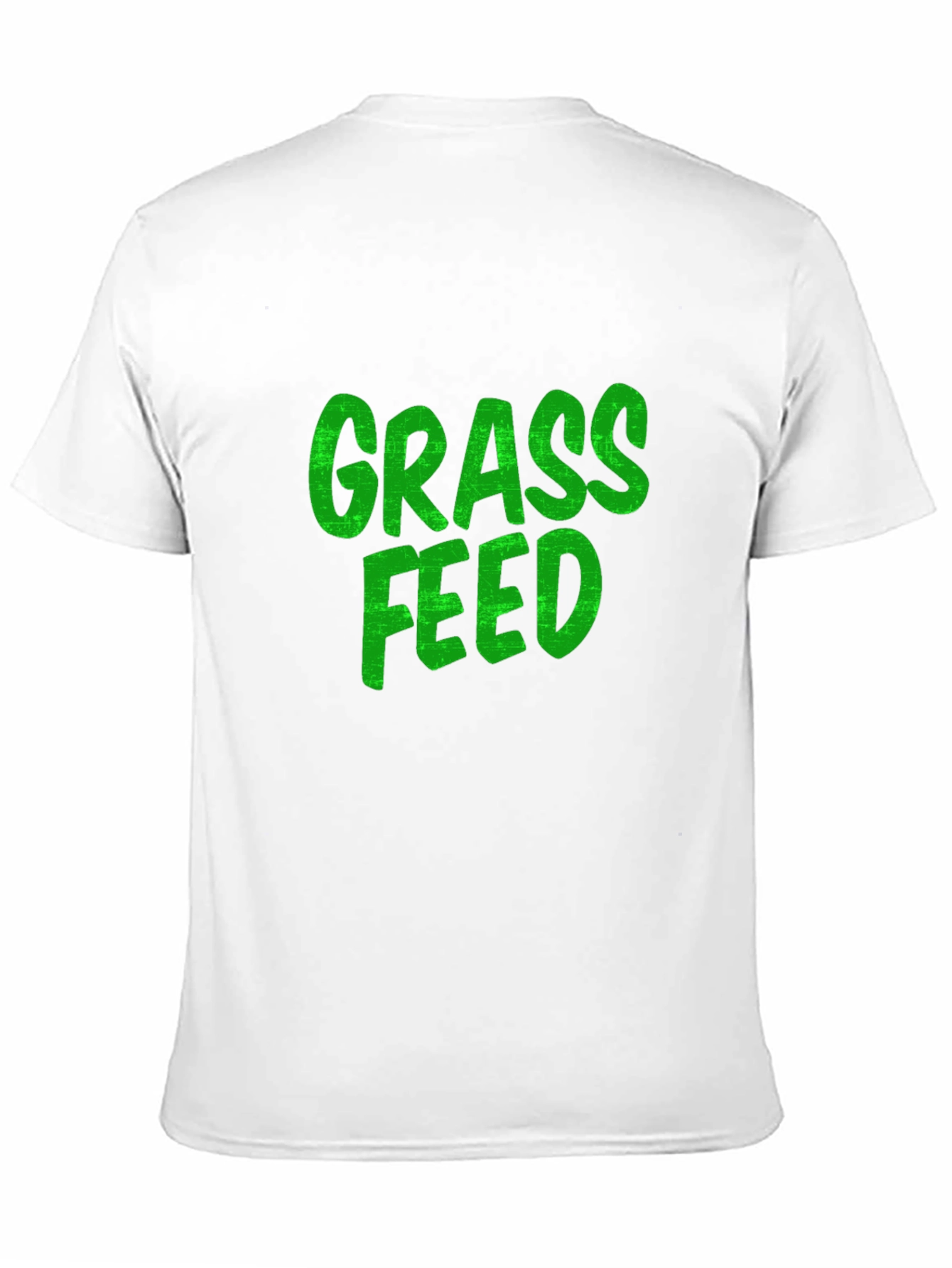 Black Grass Feed Green Text Black Cotton T-Shirt view 11