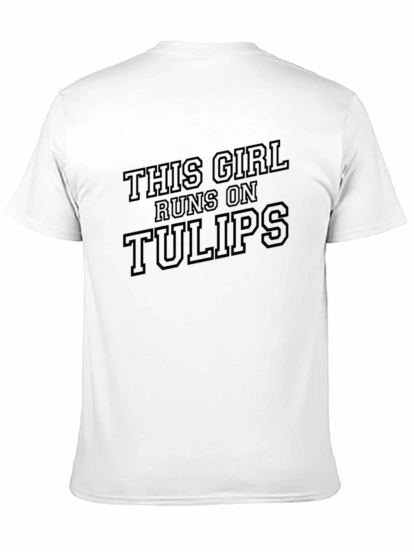 Black This Girl Runs On Tulips T-Shirt - Casual Graphic Tee view 11