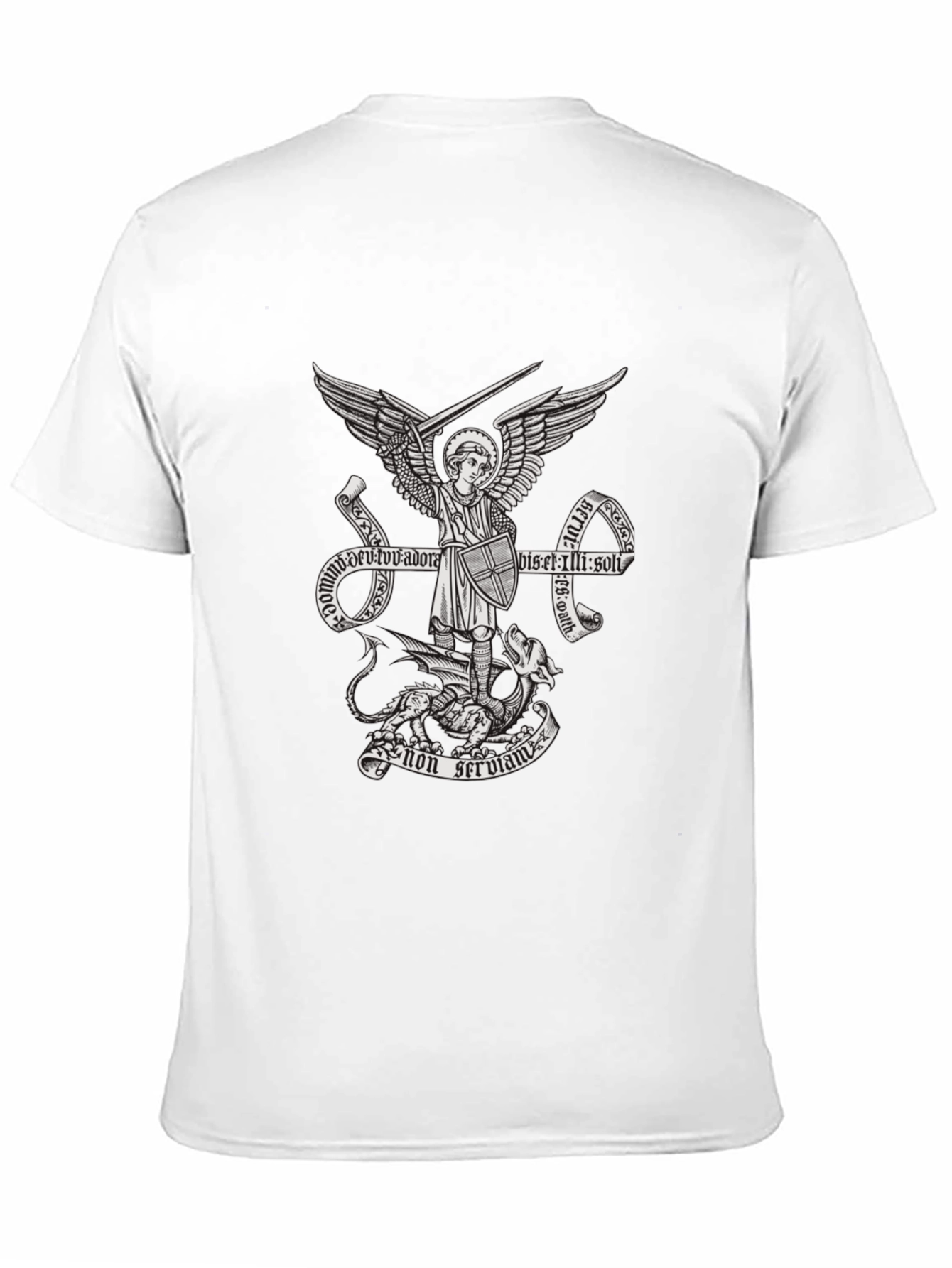 Black Archangel Michael Graphic T-Shirt view 11