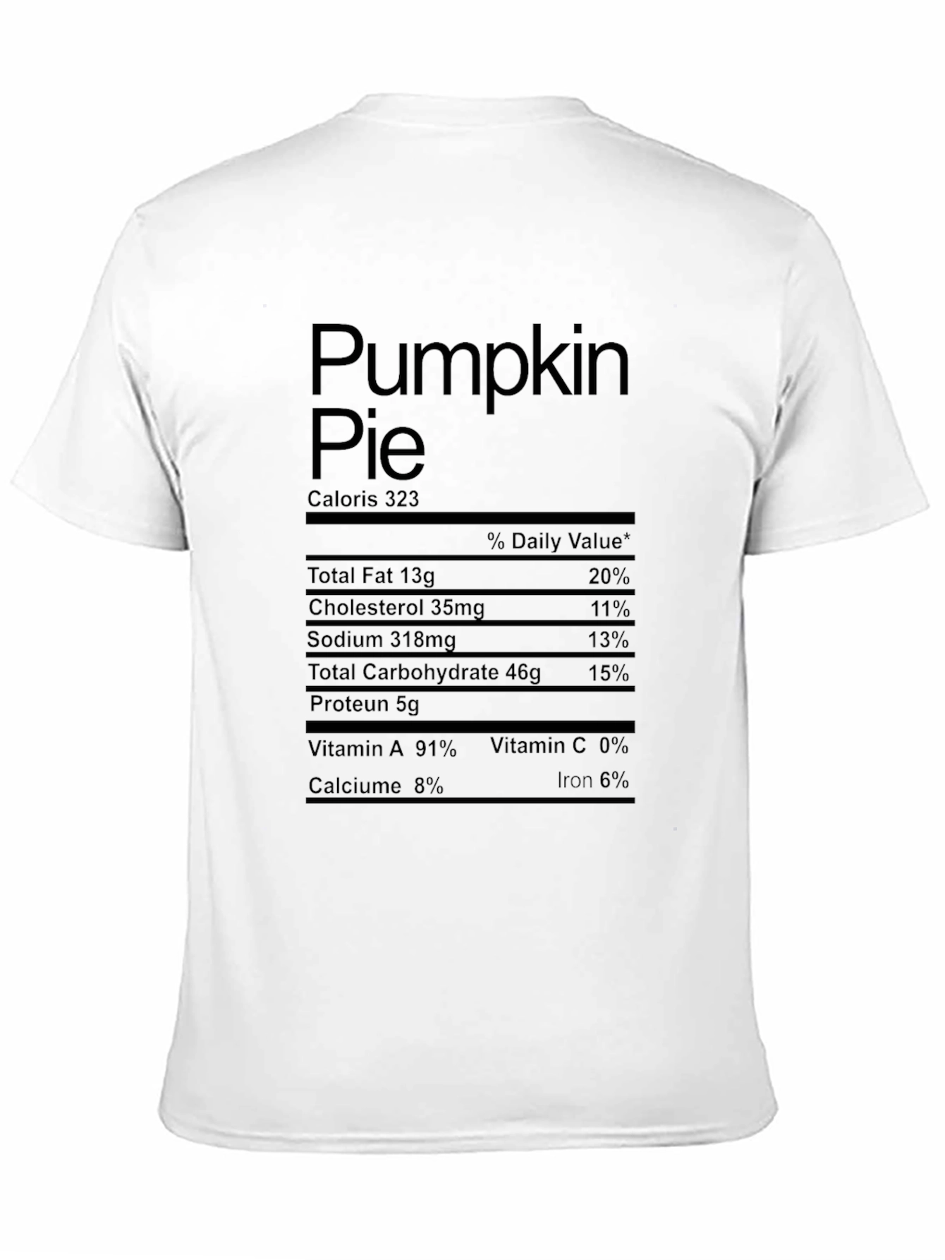 Black Pumpkin Pie Nutrition Facts Graphic Tee view 11