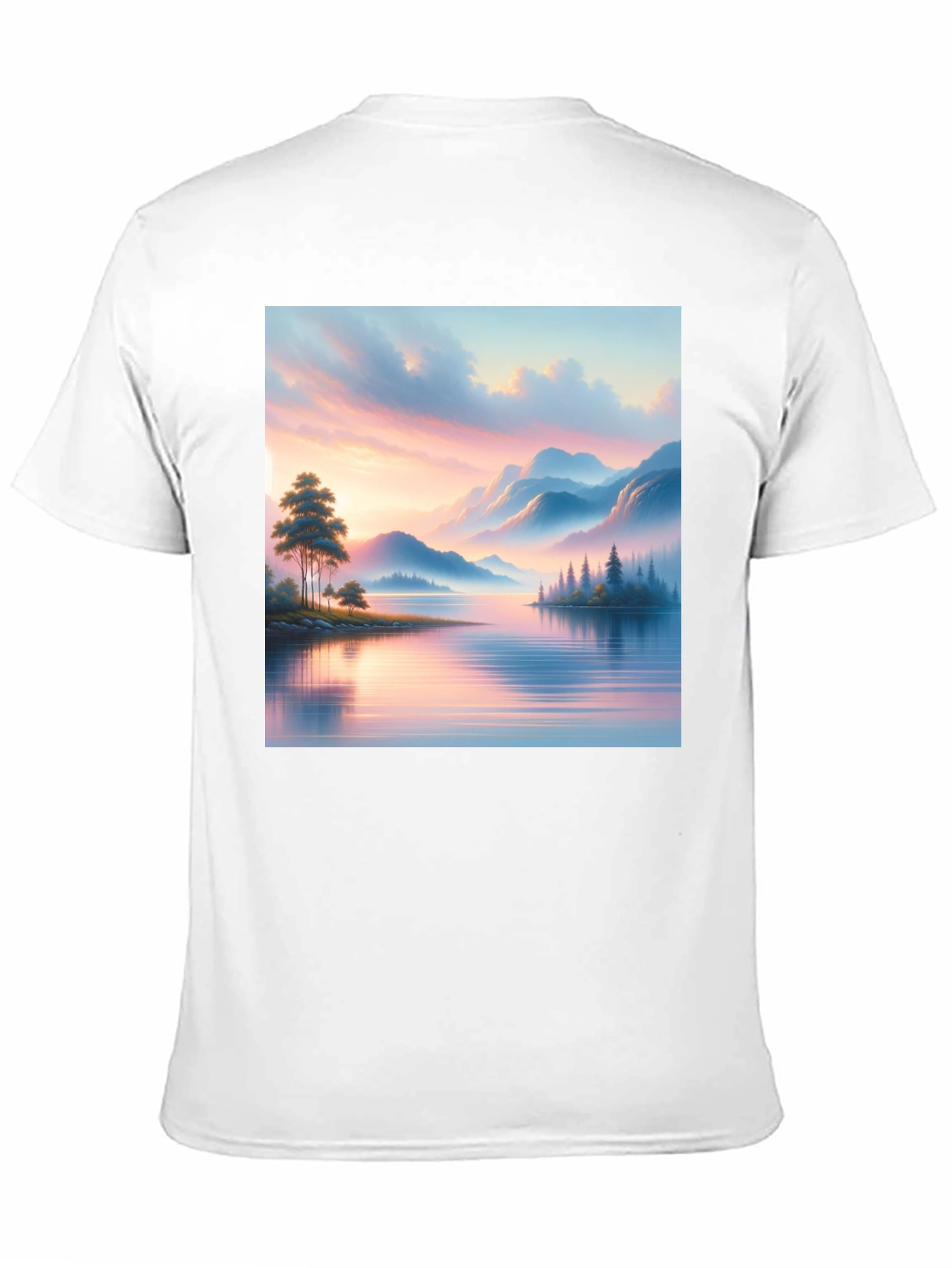 Black Scenic Lake View Graphic Tee - Black view 11