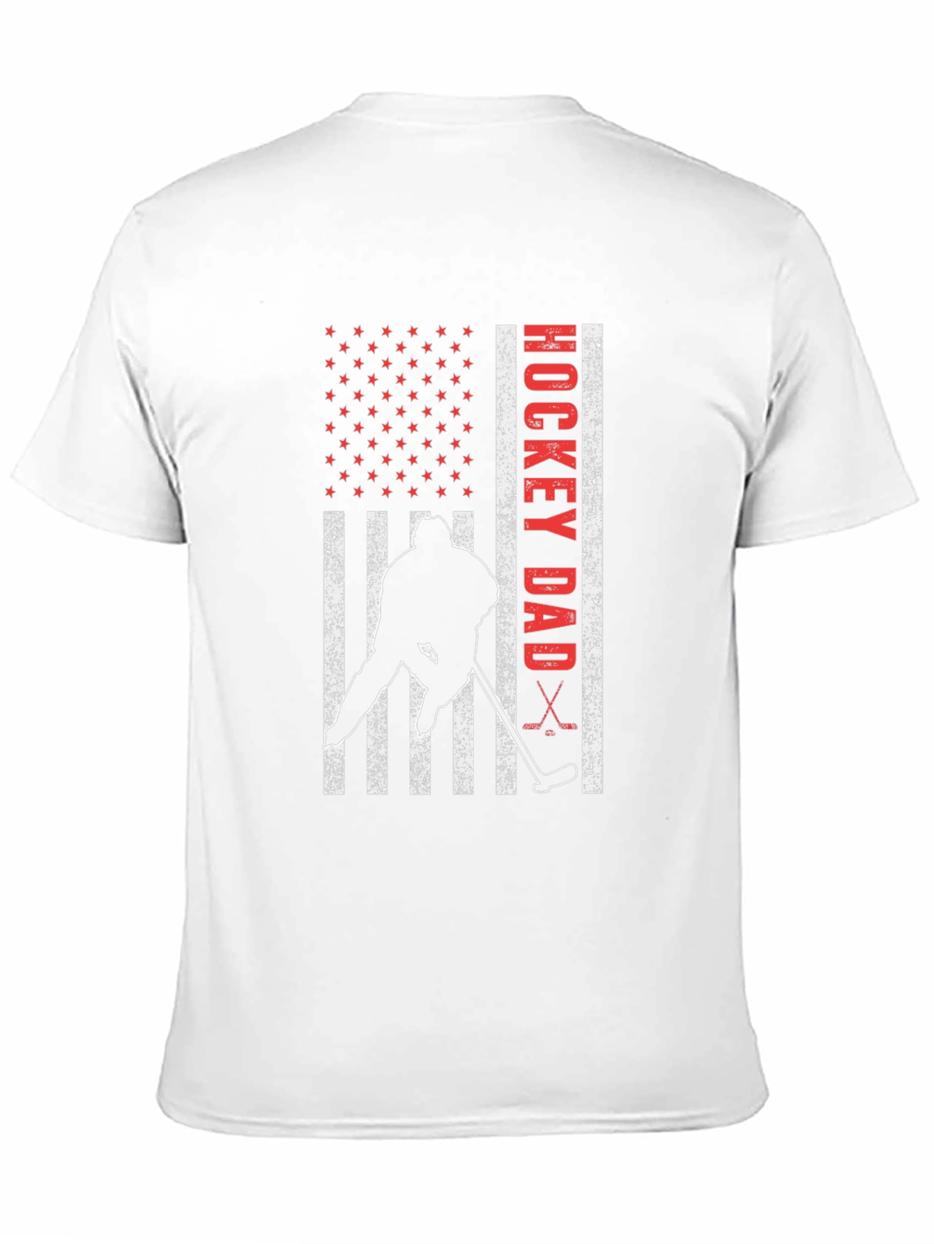 Black Hockey Dad USA Flag T-Shirt view 11