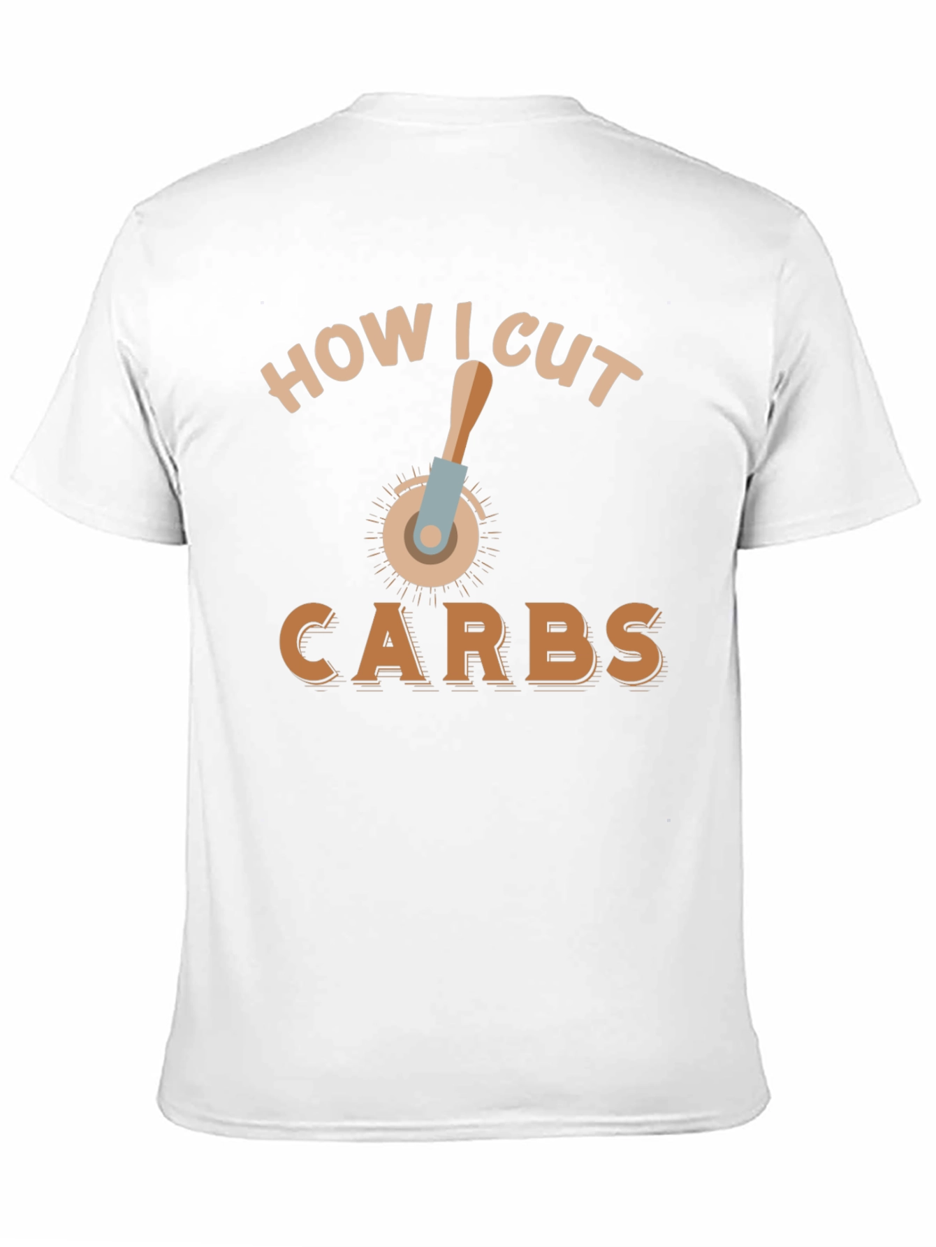 Black Funny How I Cut Carbs T-Shirt view 11
