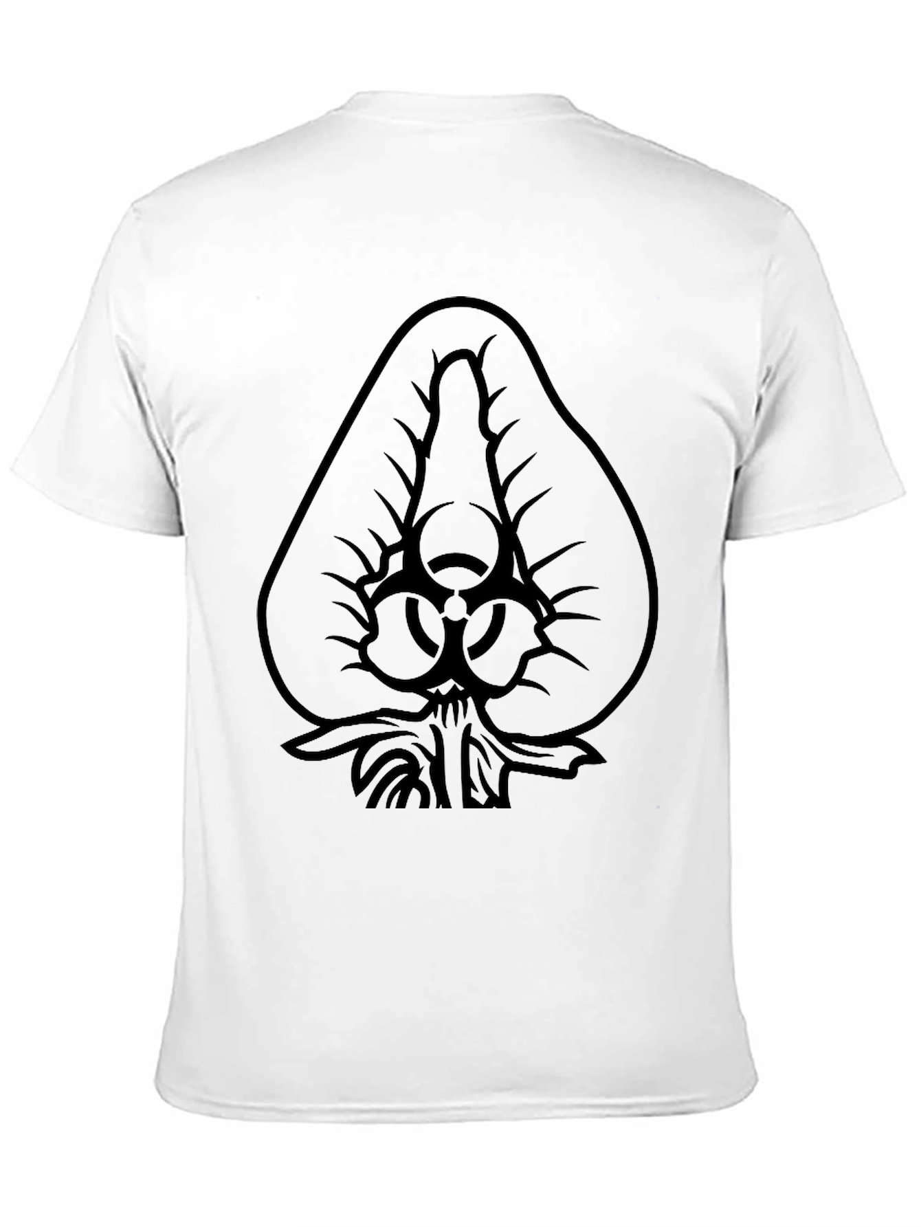 Black Biohazard Spade Graphic Black T-Shirt view 11