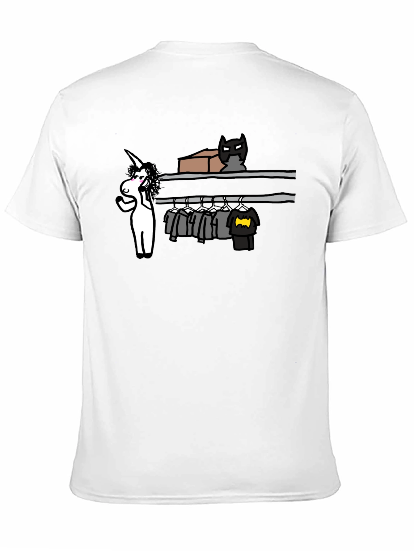 Black Unicorn Closet Choice Tee - Funny Batman T-Shirt view 11