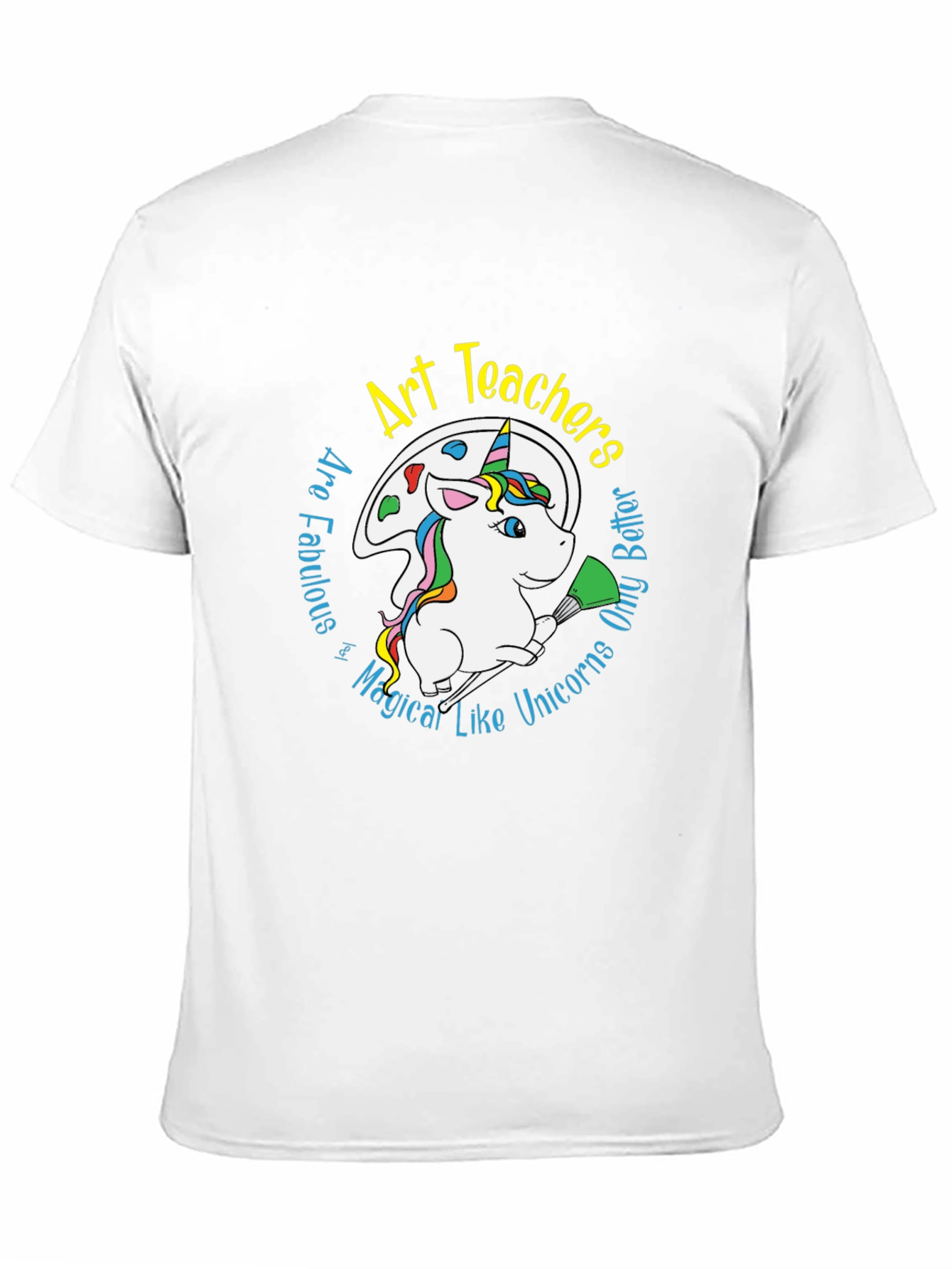 Black Art Teachers Unicorn Graphic T-Shirt - Black Cotton Blend view 11