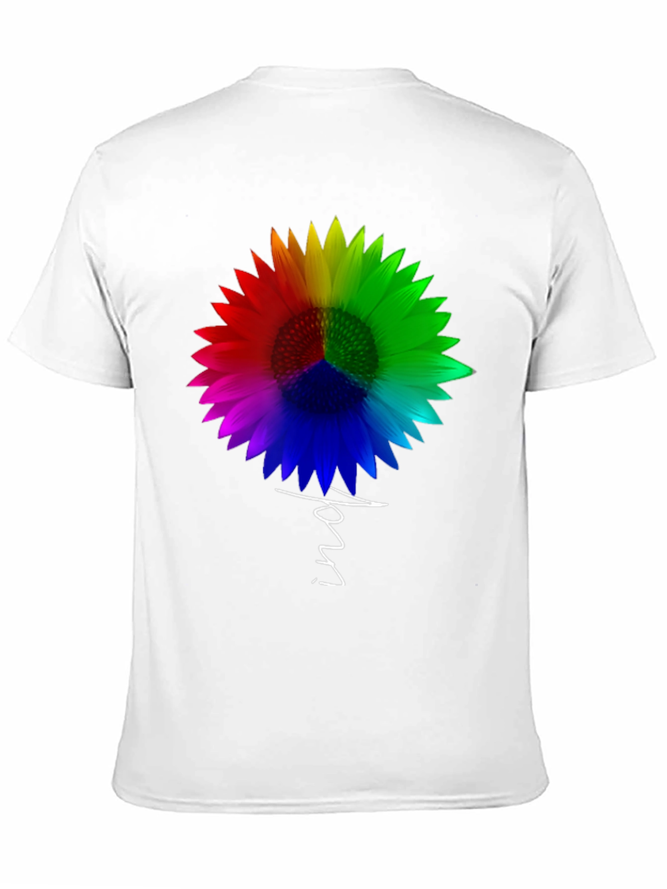 Black Rainbow Sunflower Peace Sign T-Shirt - Unisex view 11