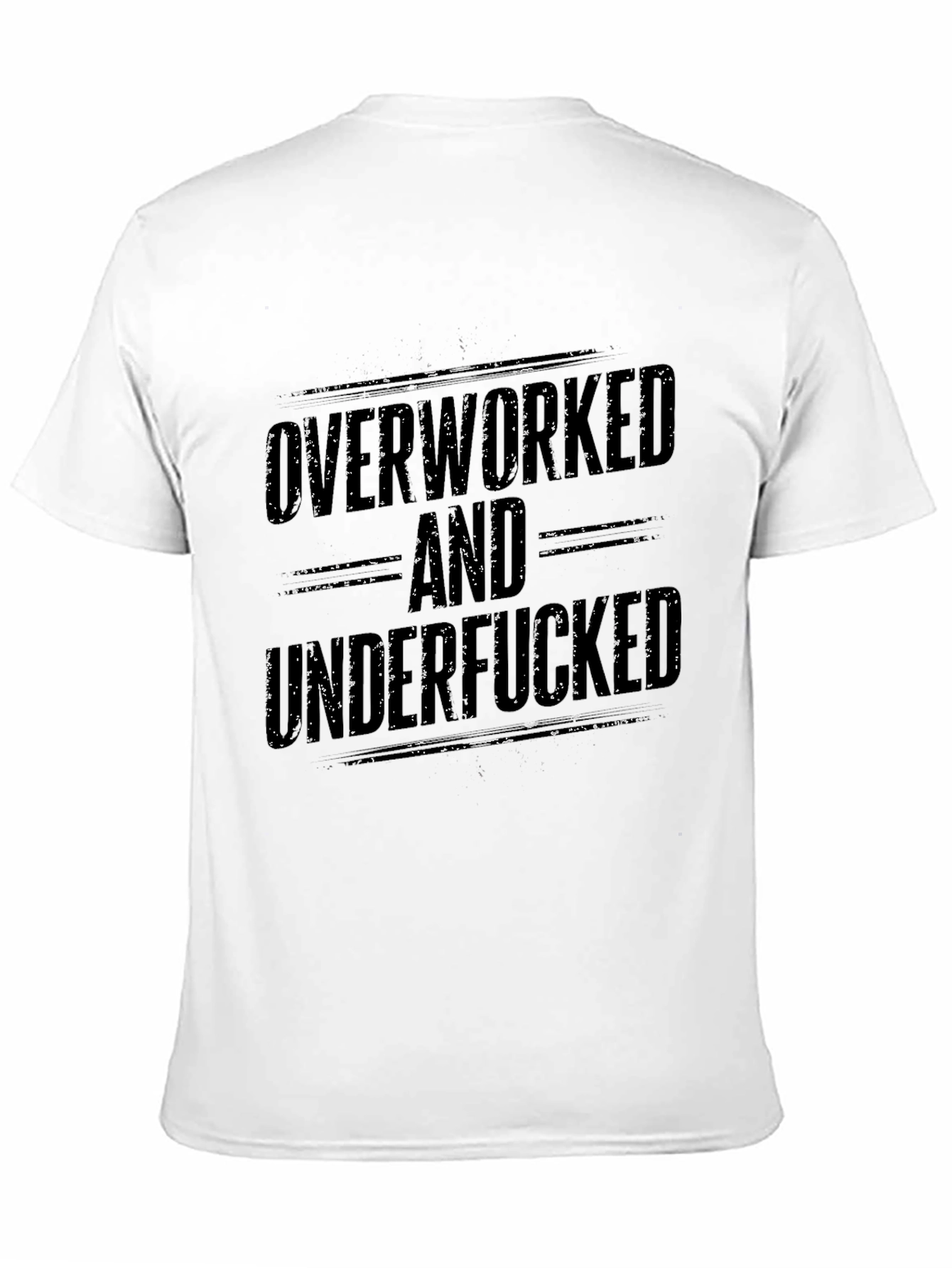 Black Overworked and Underfucked Graphic T-Shirt view 11