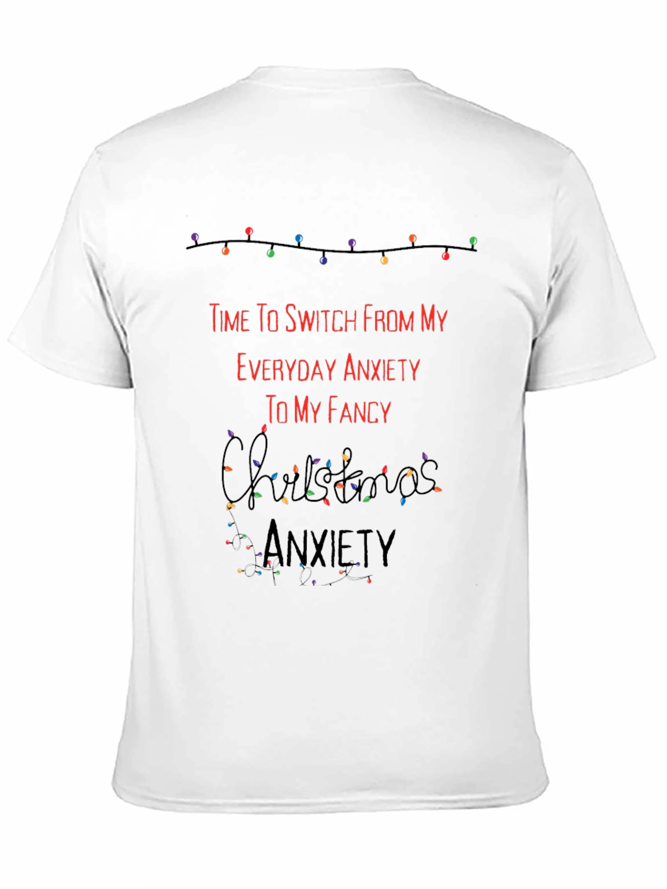 Black Funny Christmas Anxiety T-Shirt view 11