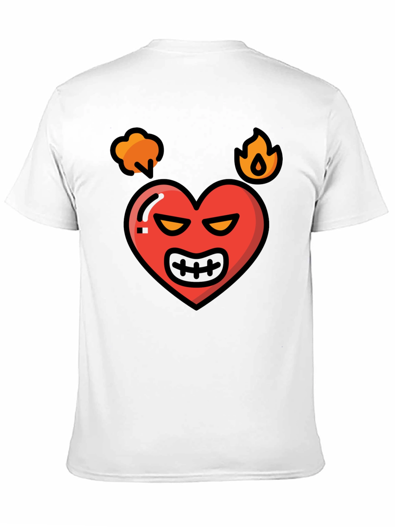 Black Angry Heart Graphic Tee - Black Cotton Blend Shirt view 11