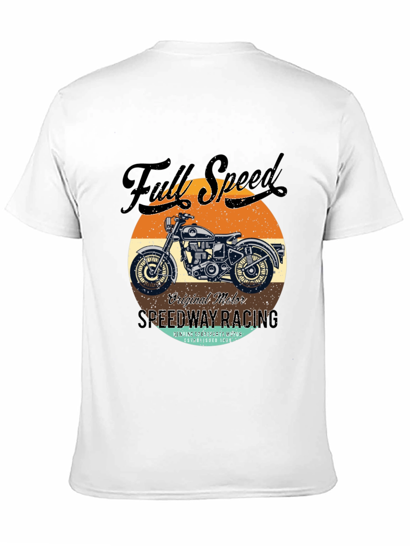 Black Full Speed Vintage Motorcycle Graphic Tee view 11