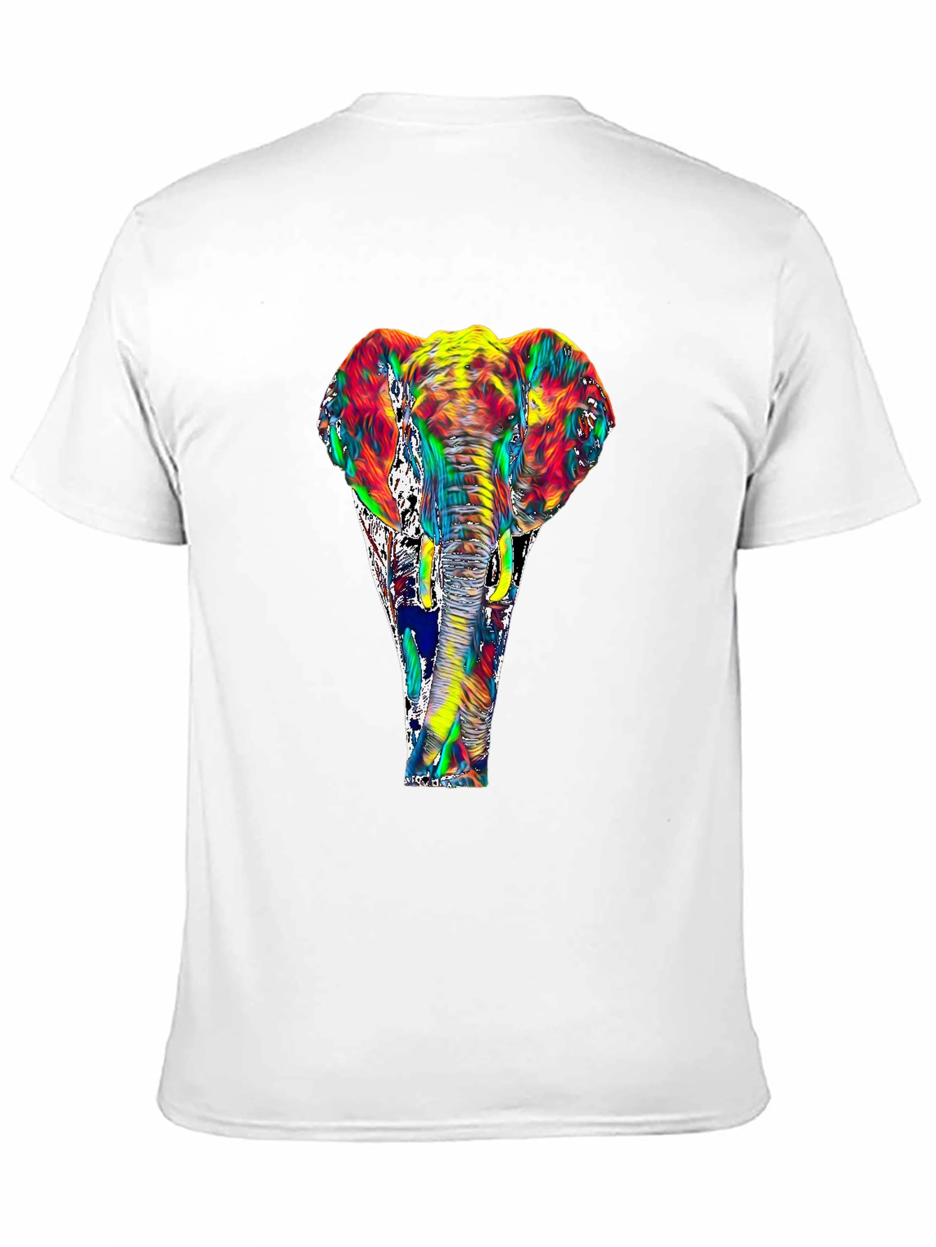 Black Vivid Elephant Graphic T-Shirt - Black view 11