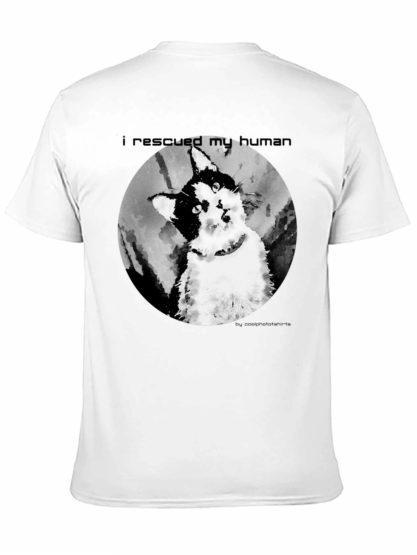 Black Rescued My Human Graphic T-Shirt view 11