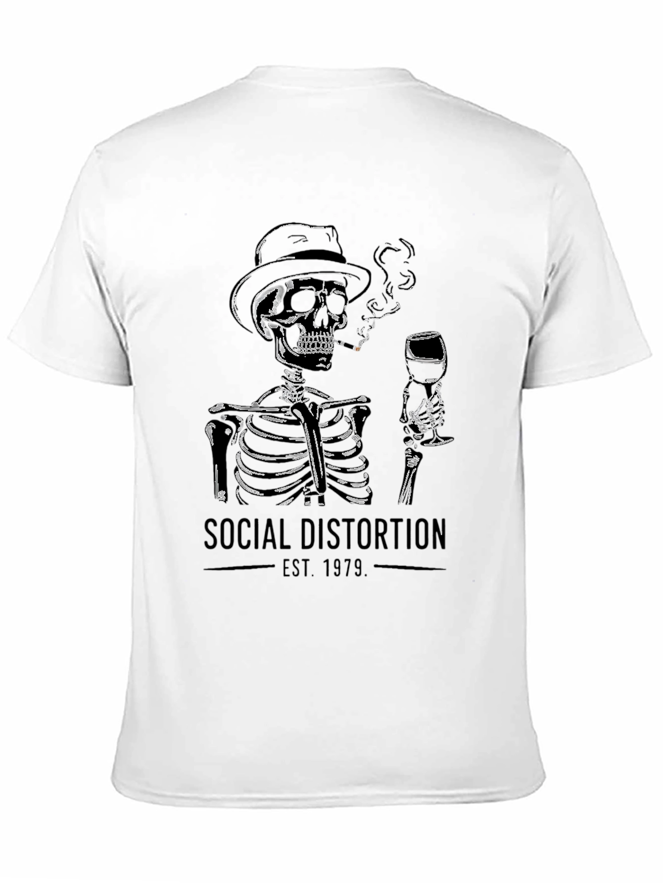 Black Social Distortion Skeleton Graphic T-Shirt view 11