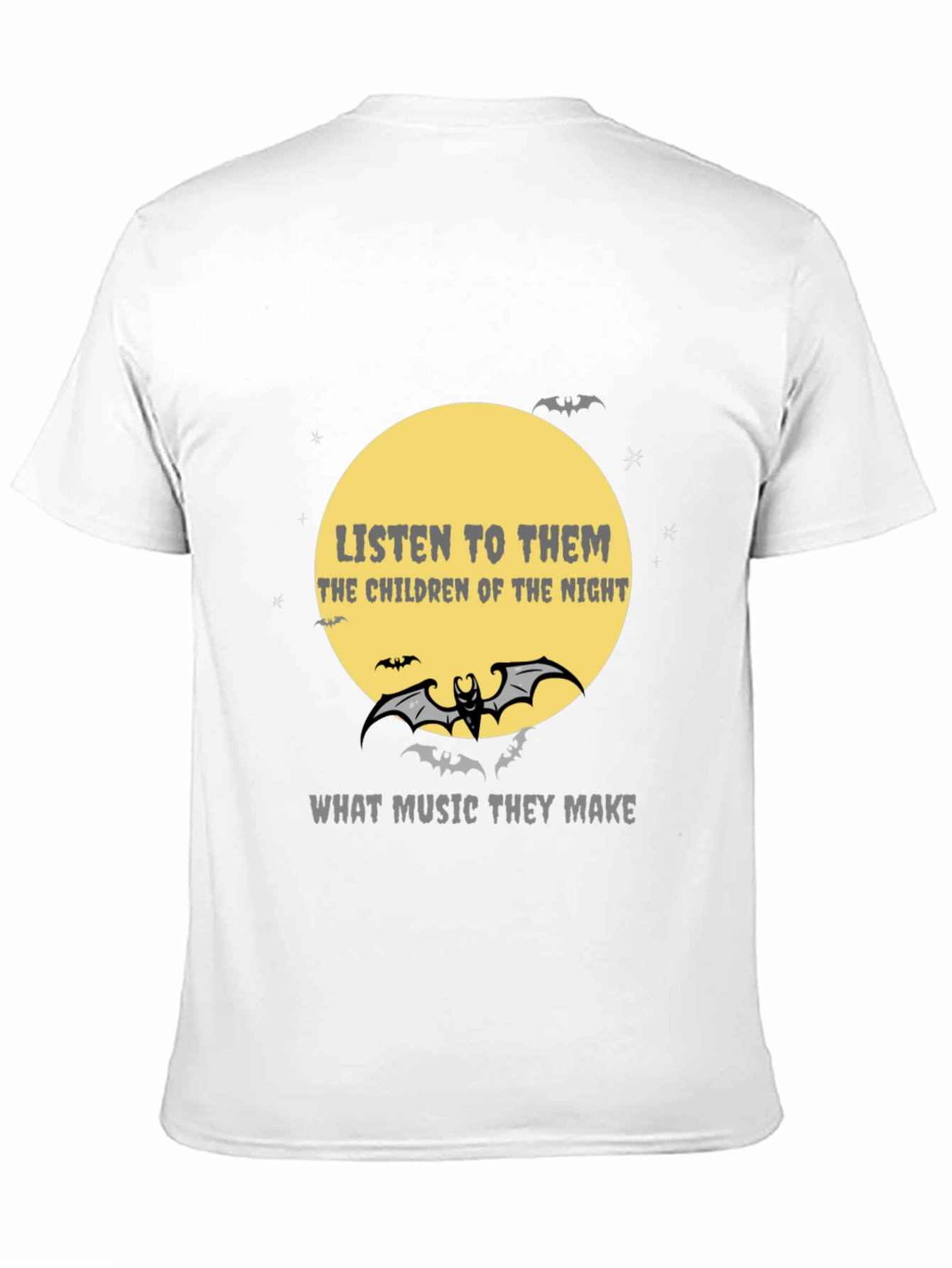 Black Listen to Them T-Shirt - Gothic Bat Design view 11