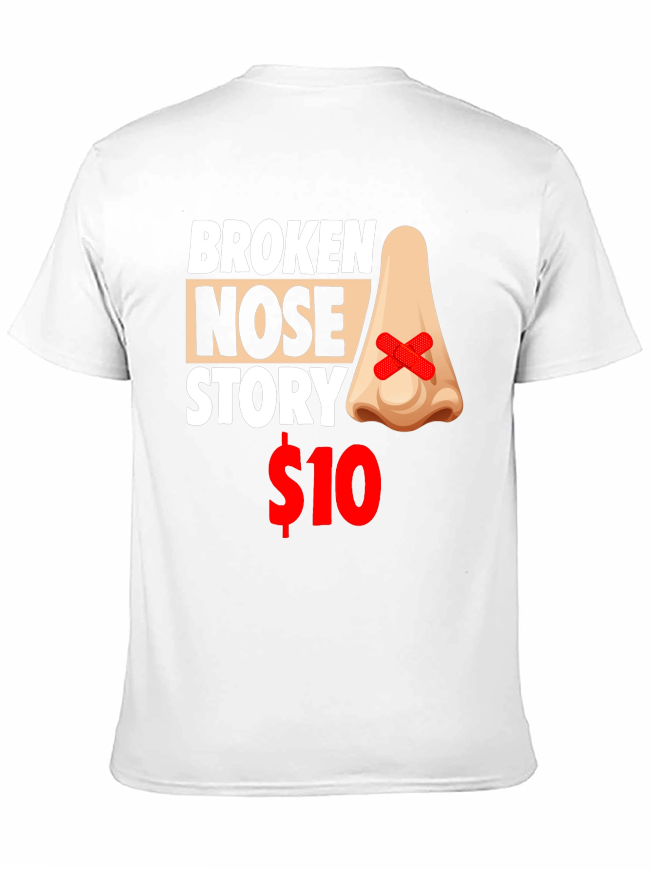 Black Broken Nose Story T-Shirt - Funny Graphic Tee view 11
