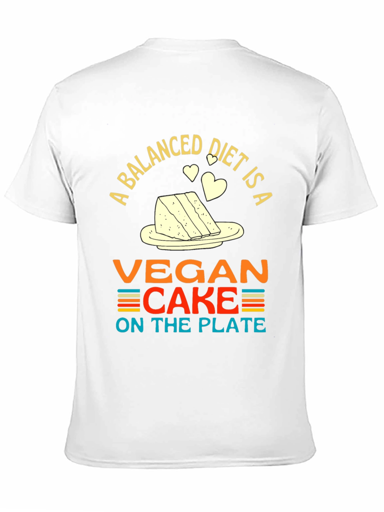 Black Vegan Cake Diet T-Shirt - Funny Vegan Gift view 11