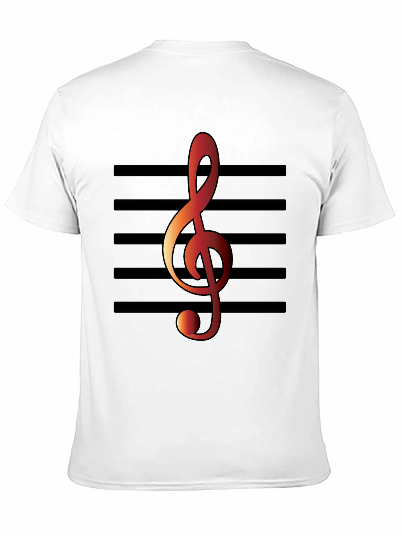 Black Musical Note T-Shirt - Treble Clef Design view 11