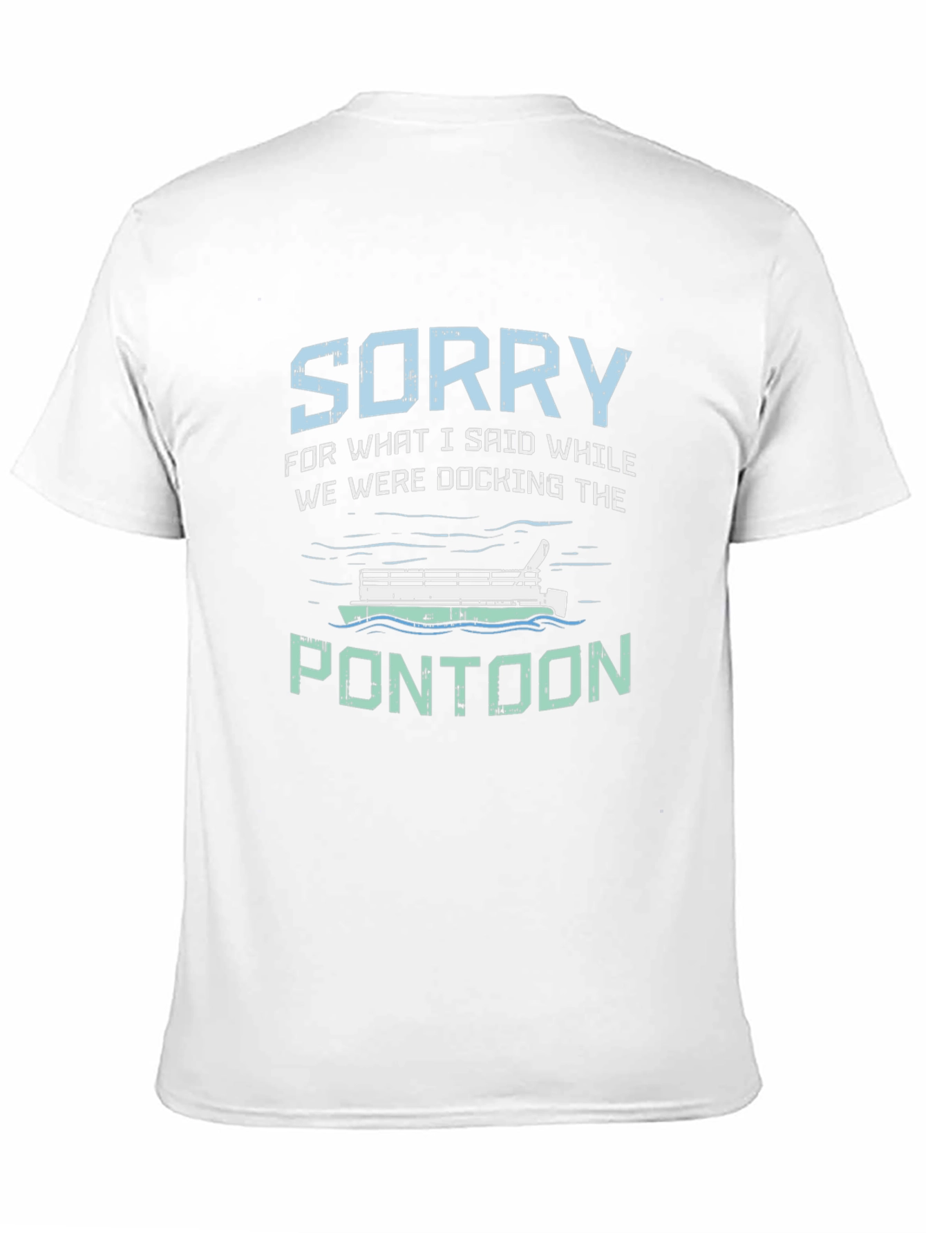 Black Funny Pontoon T-Shirt - Docking Apology Tee view 11