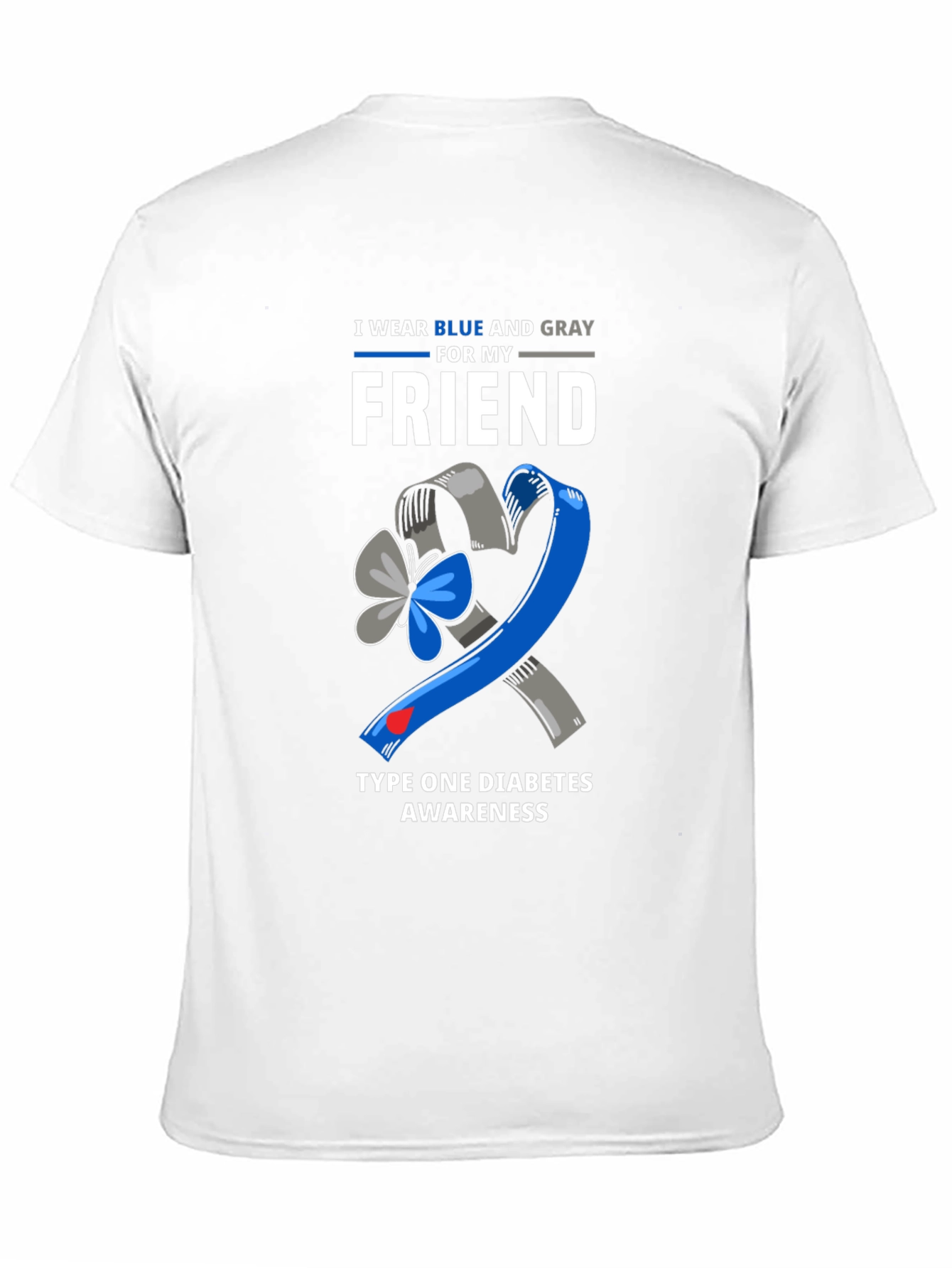 Black Type 1 Diabetes Awareness T-Shirt view 11