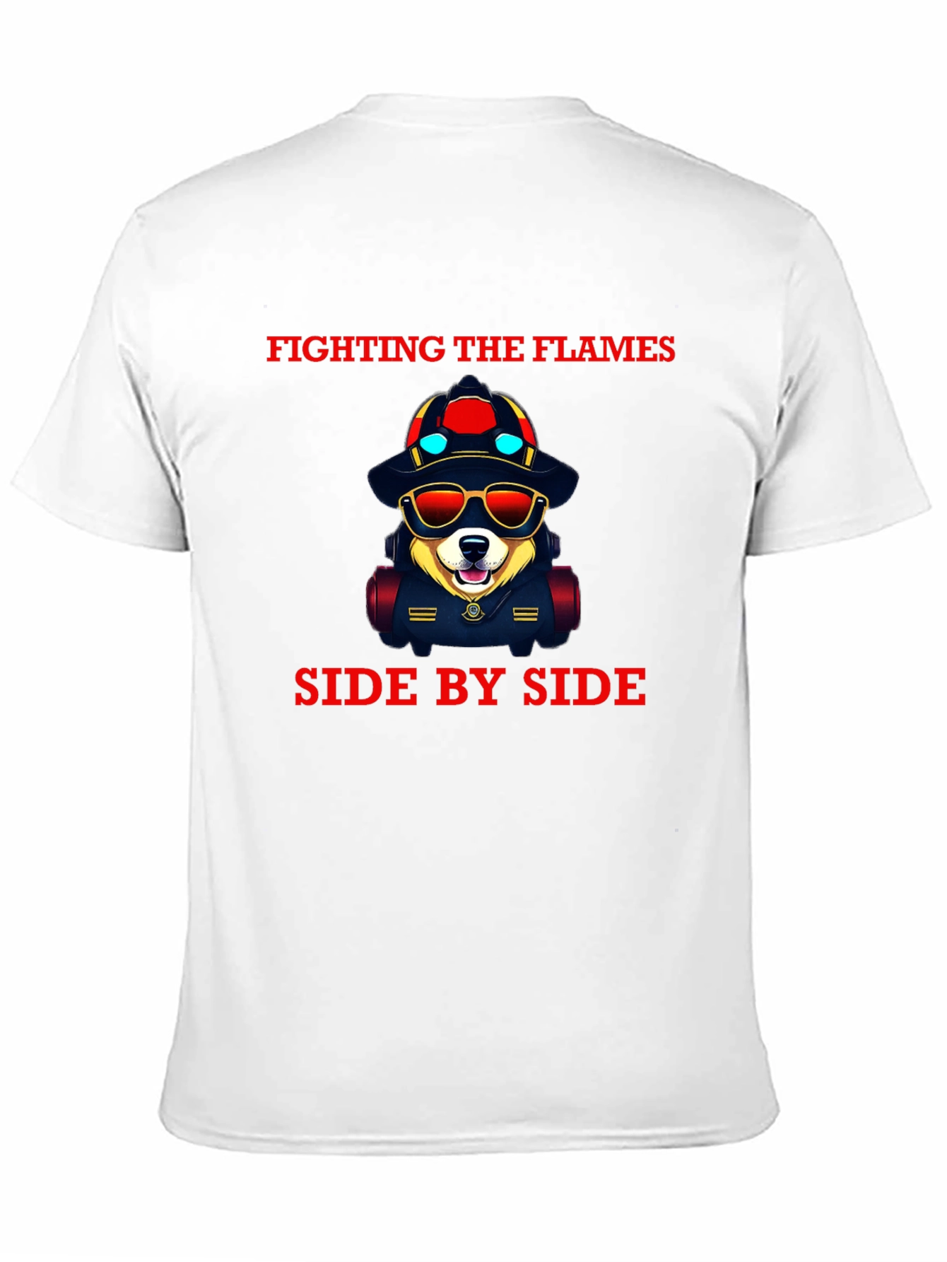 Black Firefighter Dog Graphic Tee view 11