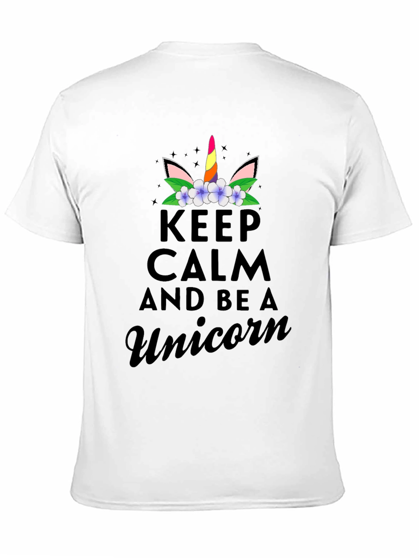 Black Keep Calm and Be A Unicorn T-Shirt - Black view 11