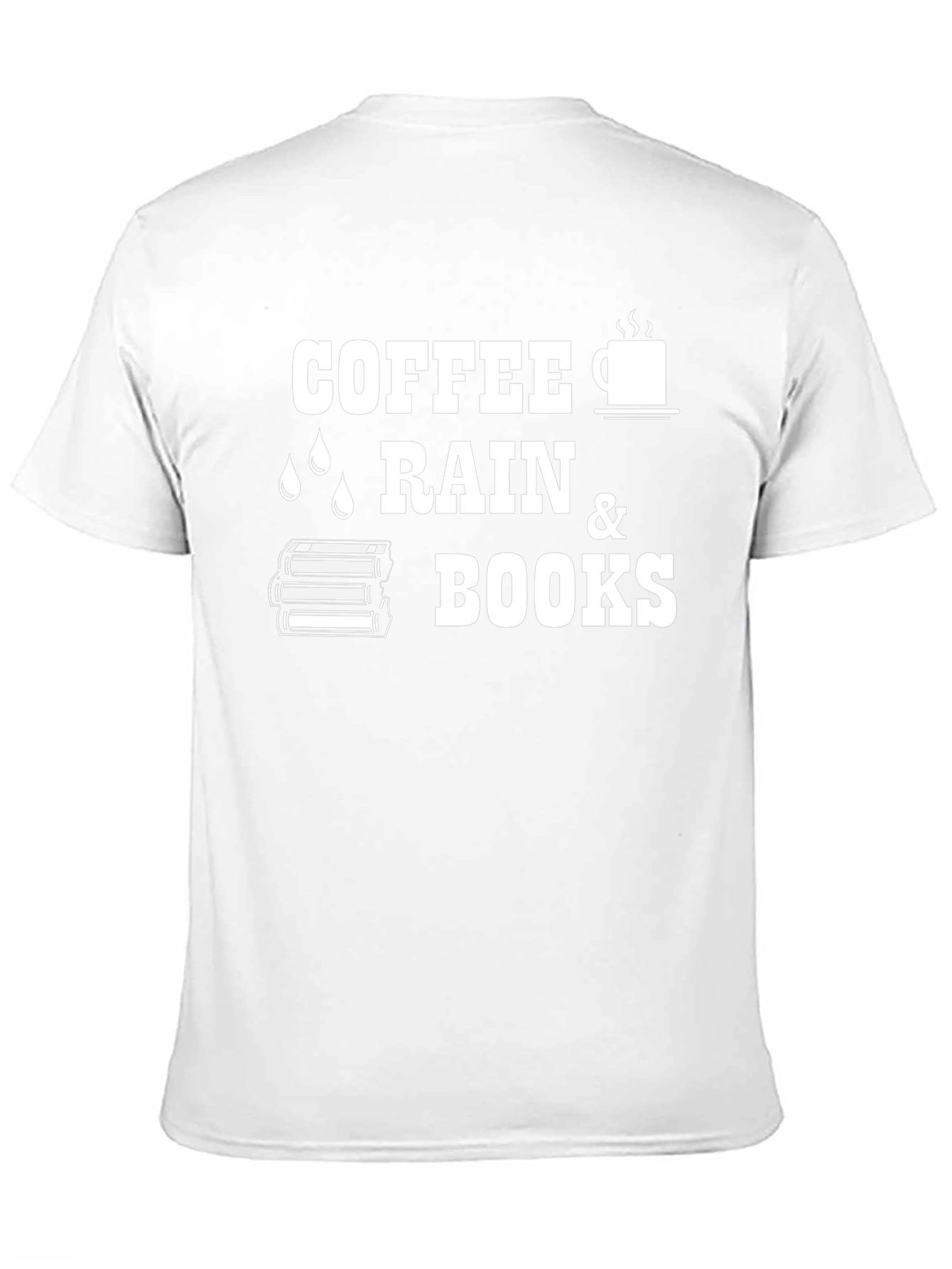 Black Coffee, Rain & Books T-Shirt - Reader's Delight view 11