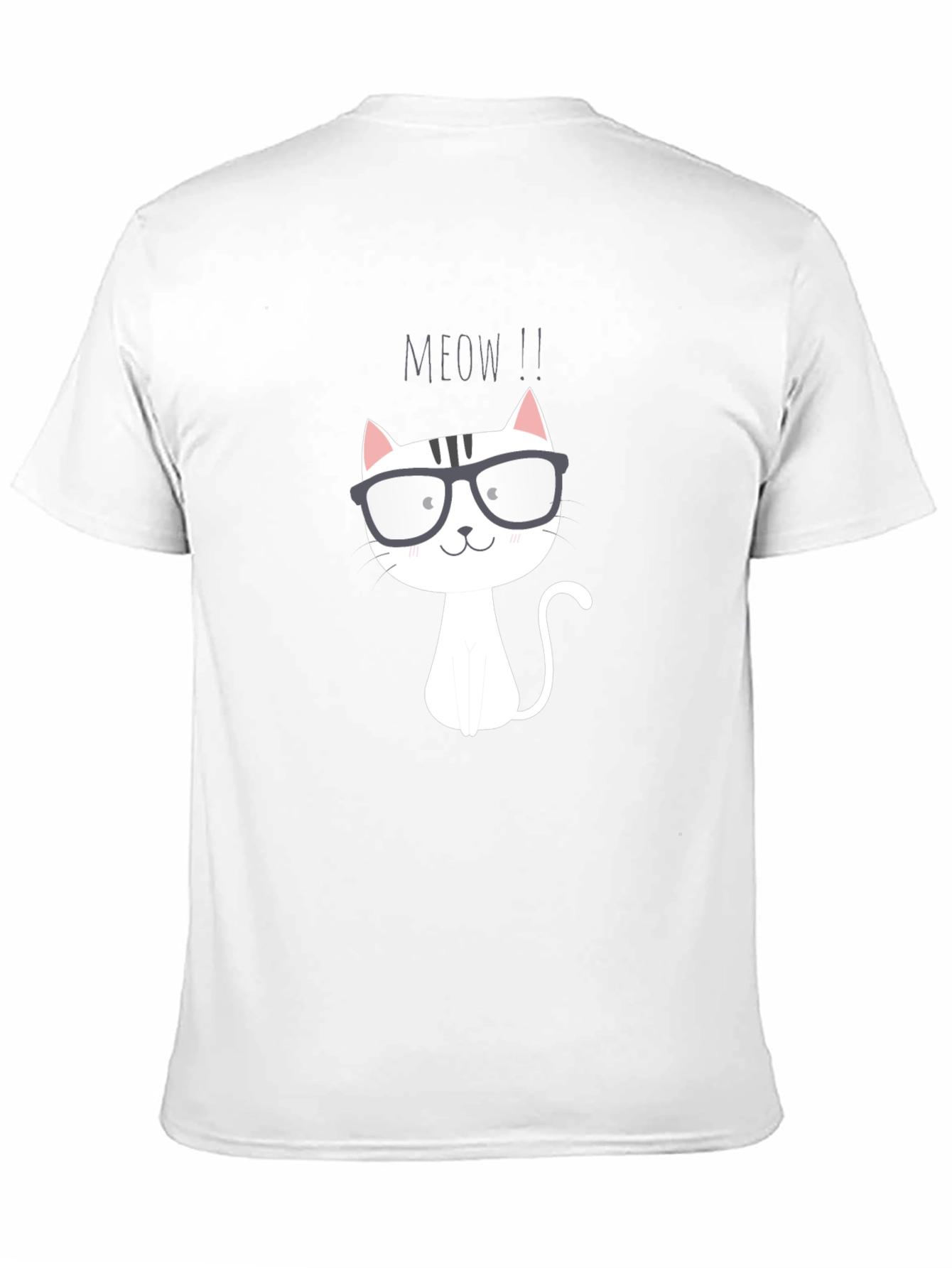 Black Meow Cat T-Shirt - Cute Cartoon Graphic Tee view 11