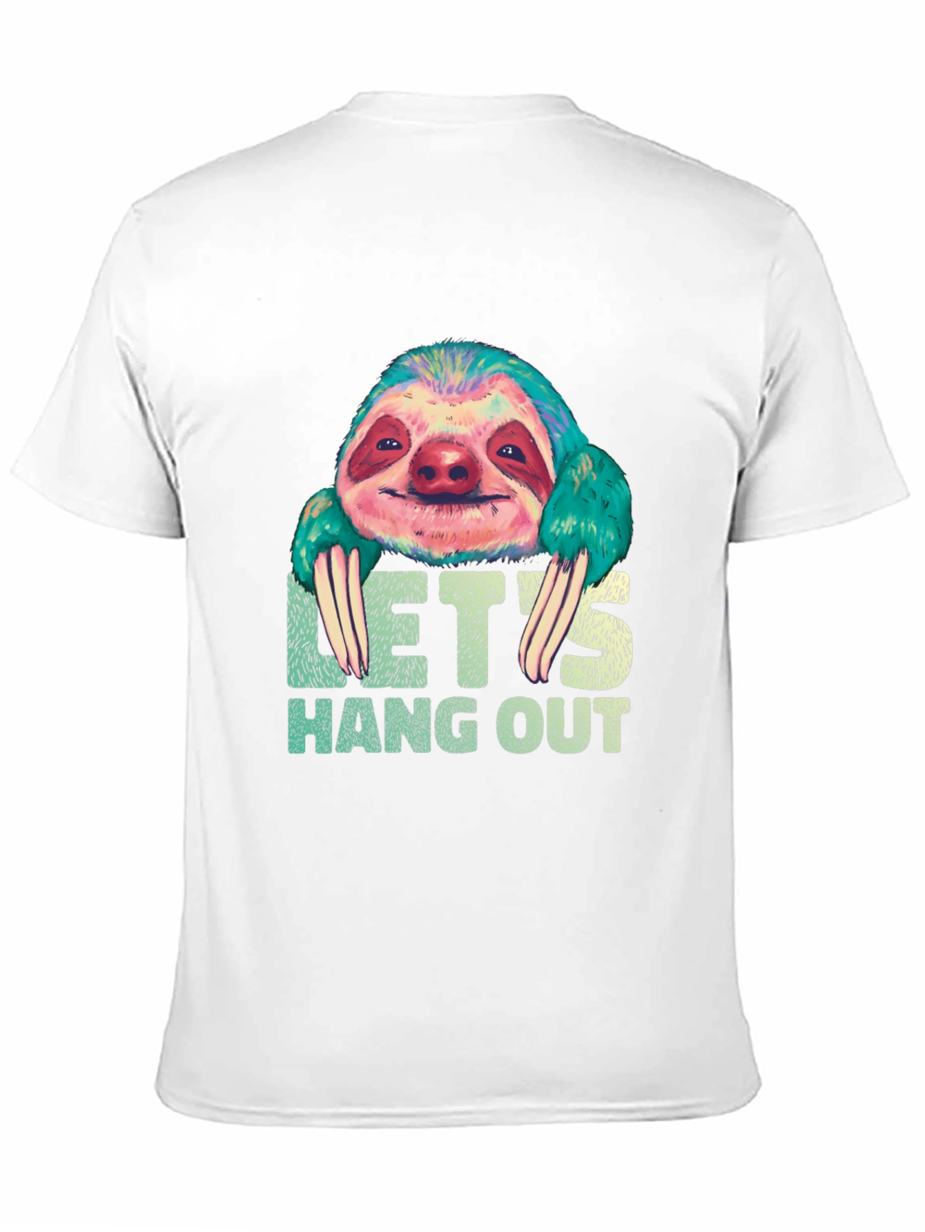 Black Let's Hang Out Sloth Graphic Tee view 11
