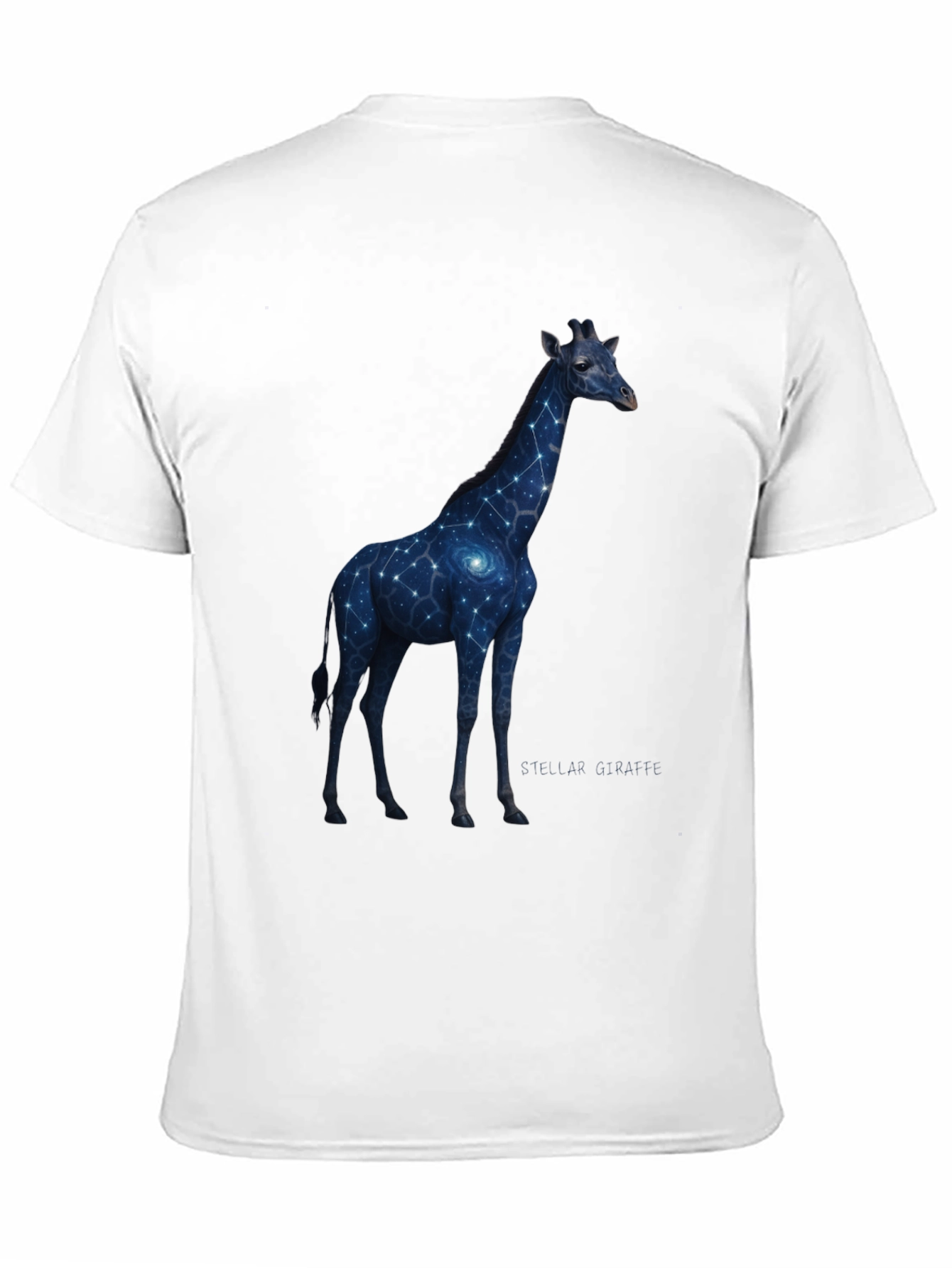 Black Galaxy Giraffe Graphic T-Shirt view 11