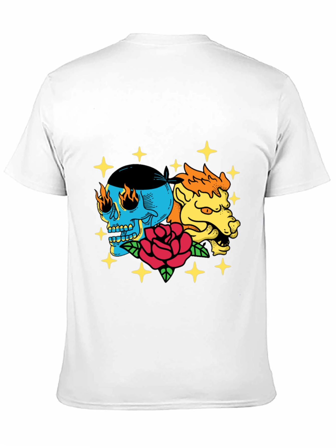 Black Skull & Beast Graphic Tee - Black Cotton T-Shirt view 11