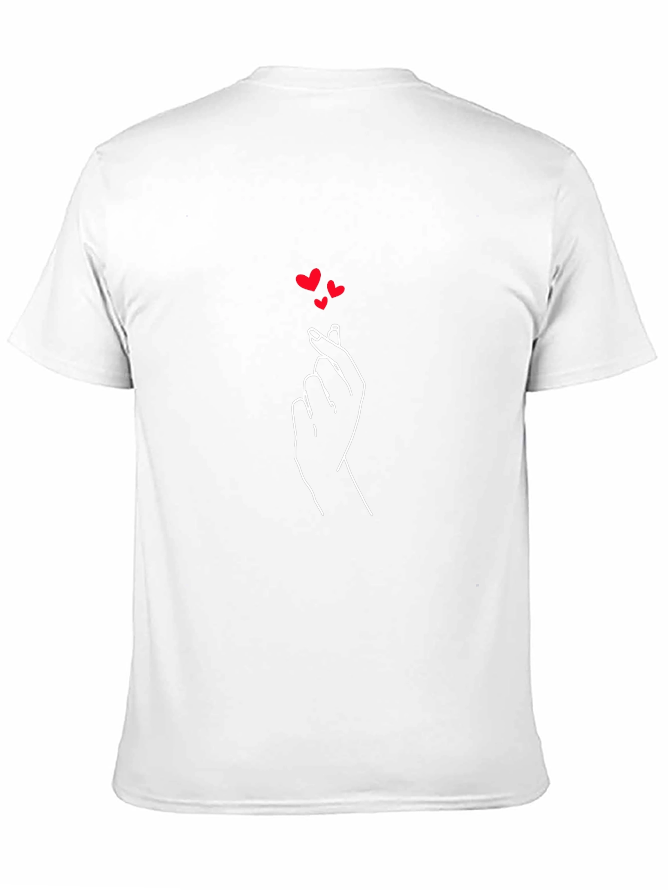 Black Finger Heart T-Shirt - Minimalist Love Gesture Tee view 11