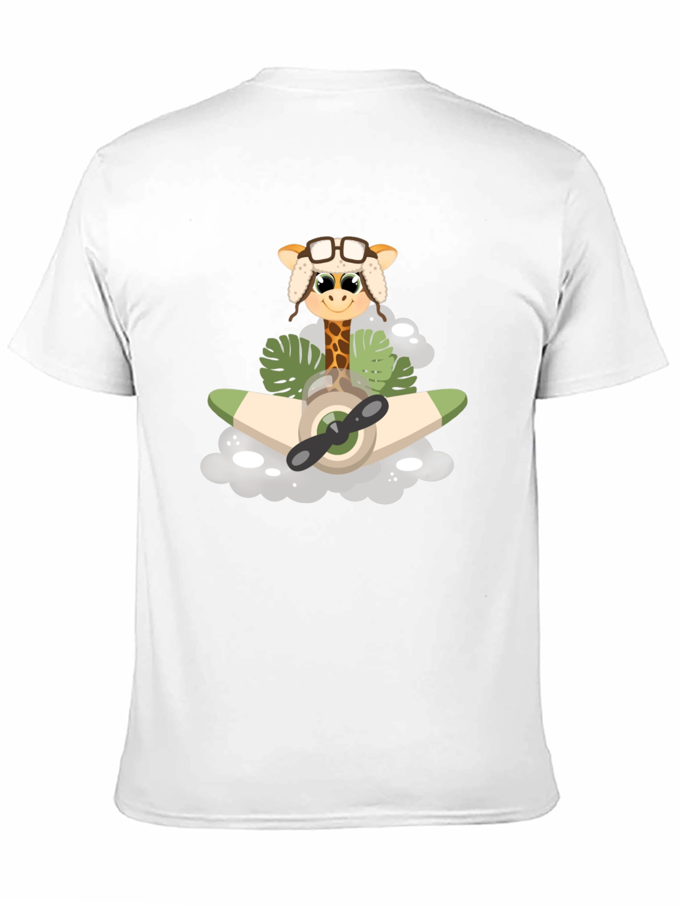 Black Giraffe Aviator T-Shirt: Cute Cartoon Plane Design view 11