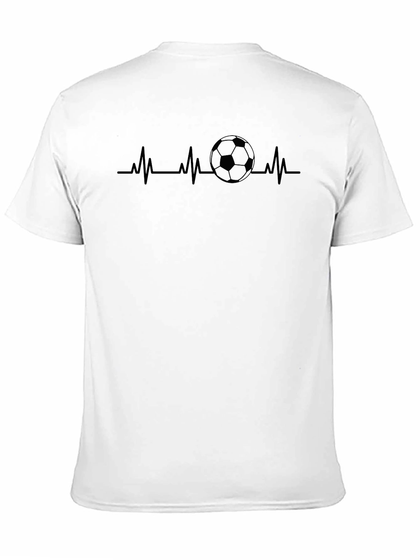 Black Soccer Heartbeat Graphic Tee - Passionate Football Fan Apparel view 11