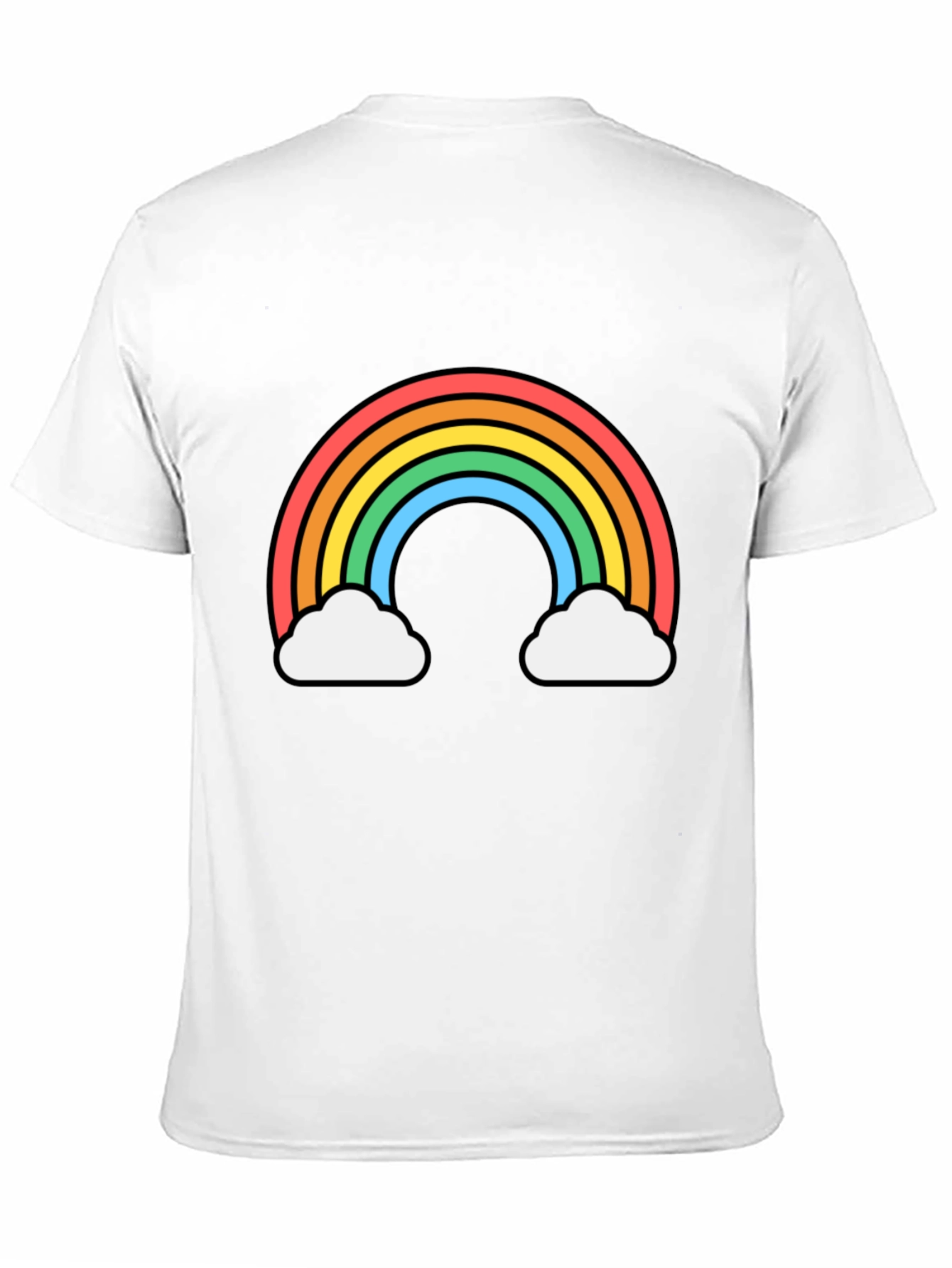 Black Rainbow Cloud Graphic Tee - Black Unisex T-Shirt view 11
