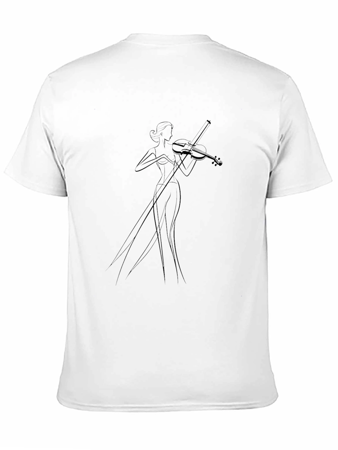 Elegant Violinist Graphic Black T-Shirt - 11