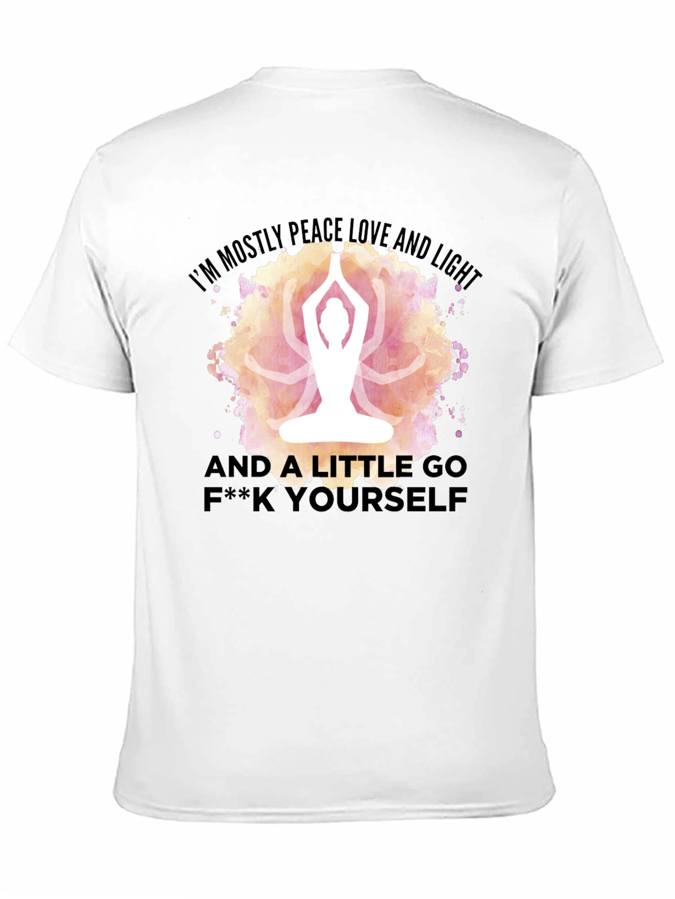 Black Peace Love Light Yoga Funny Graphic T-Shirt view 11