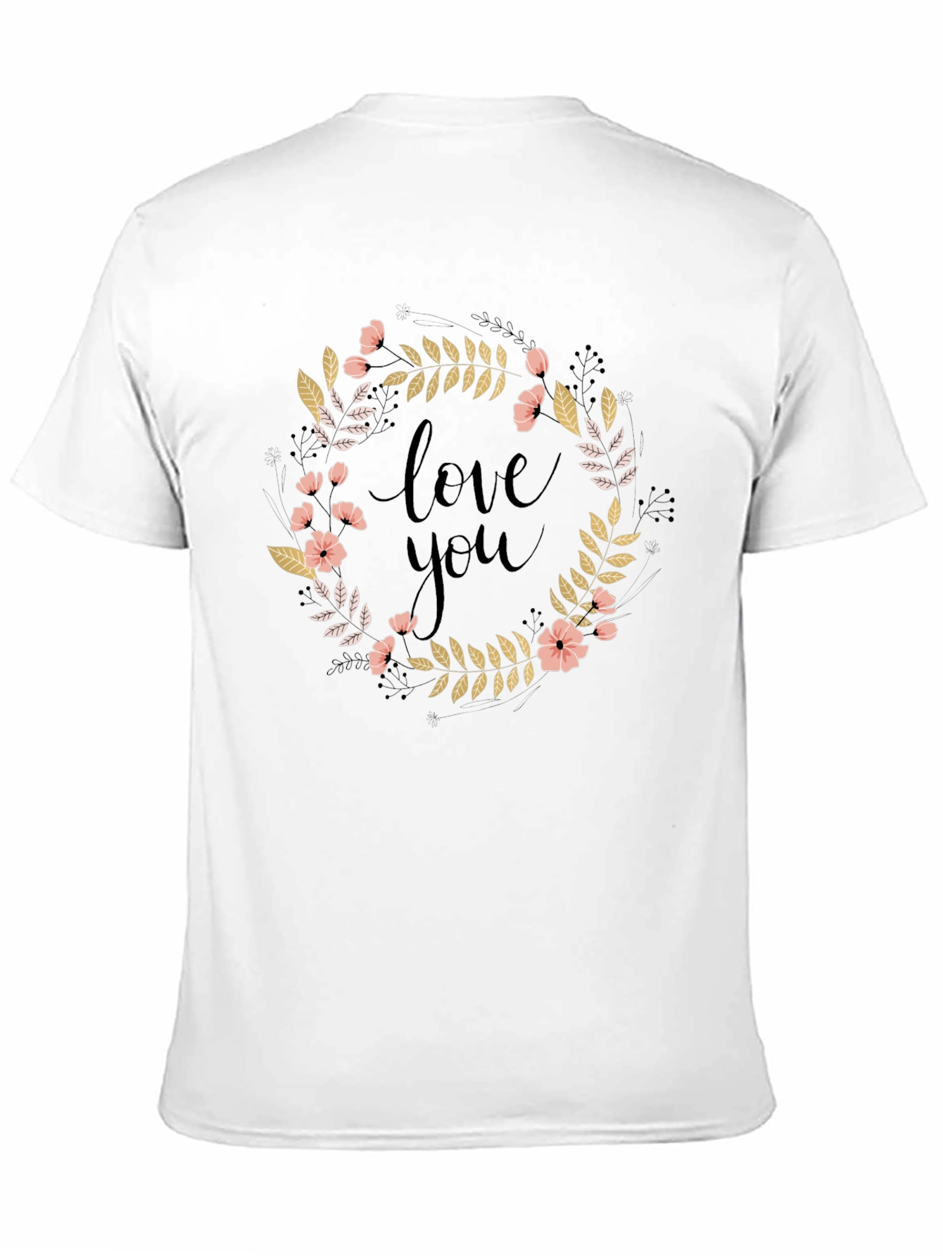 Black Love You Floral Wreath Graphic Tee view 11