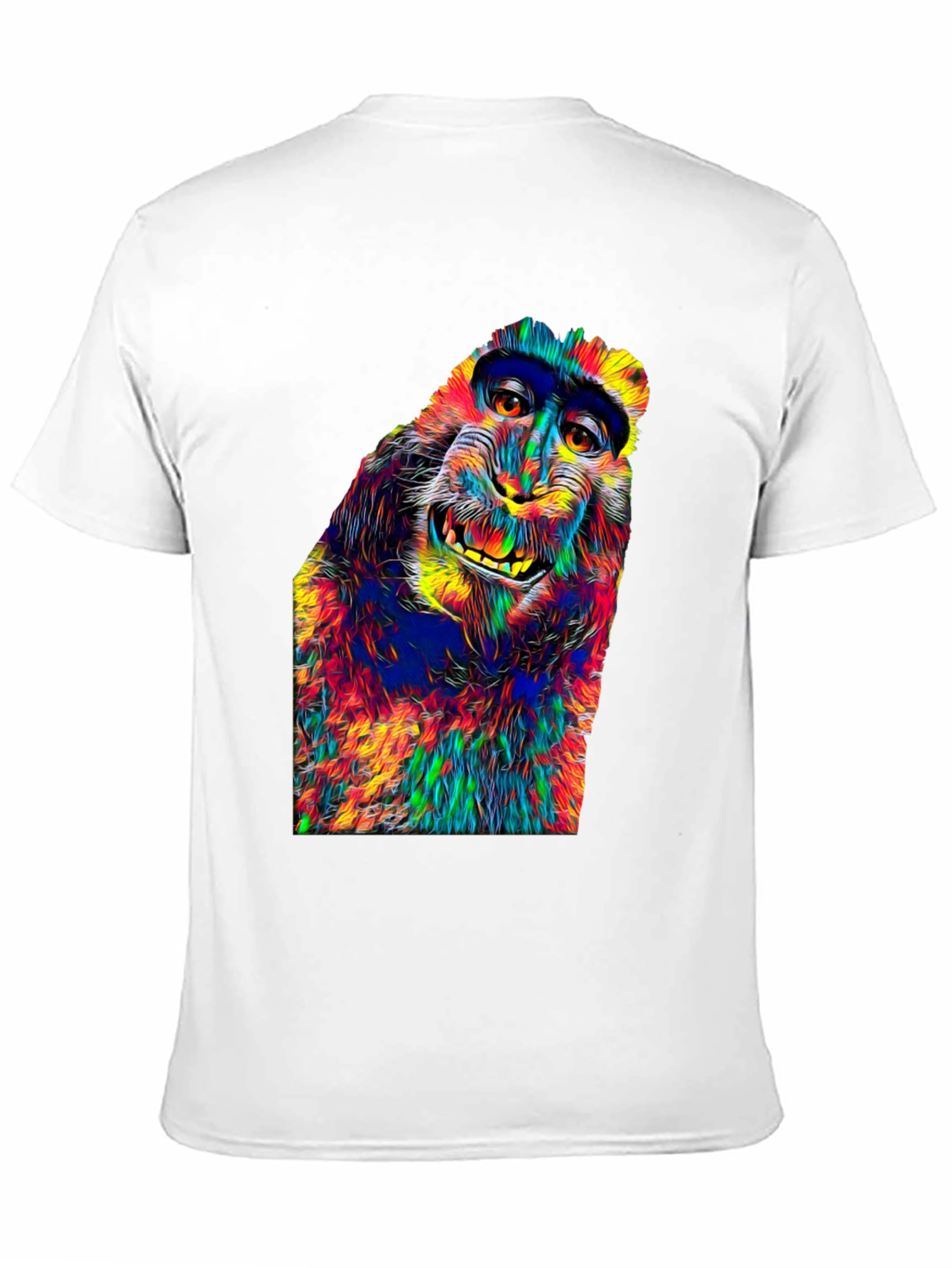 Black Vibrant Monkey Graphic T-Shirt - Unique Colorful Design view 11