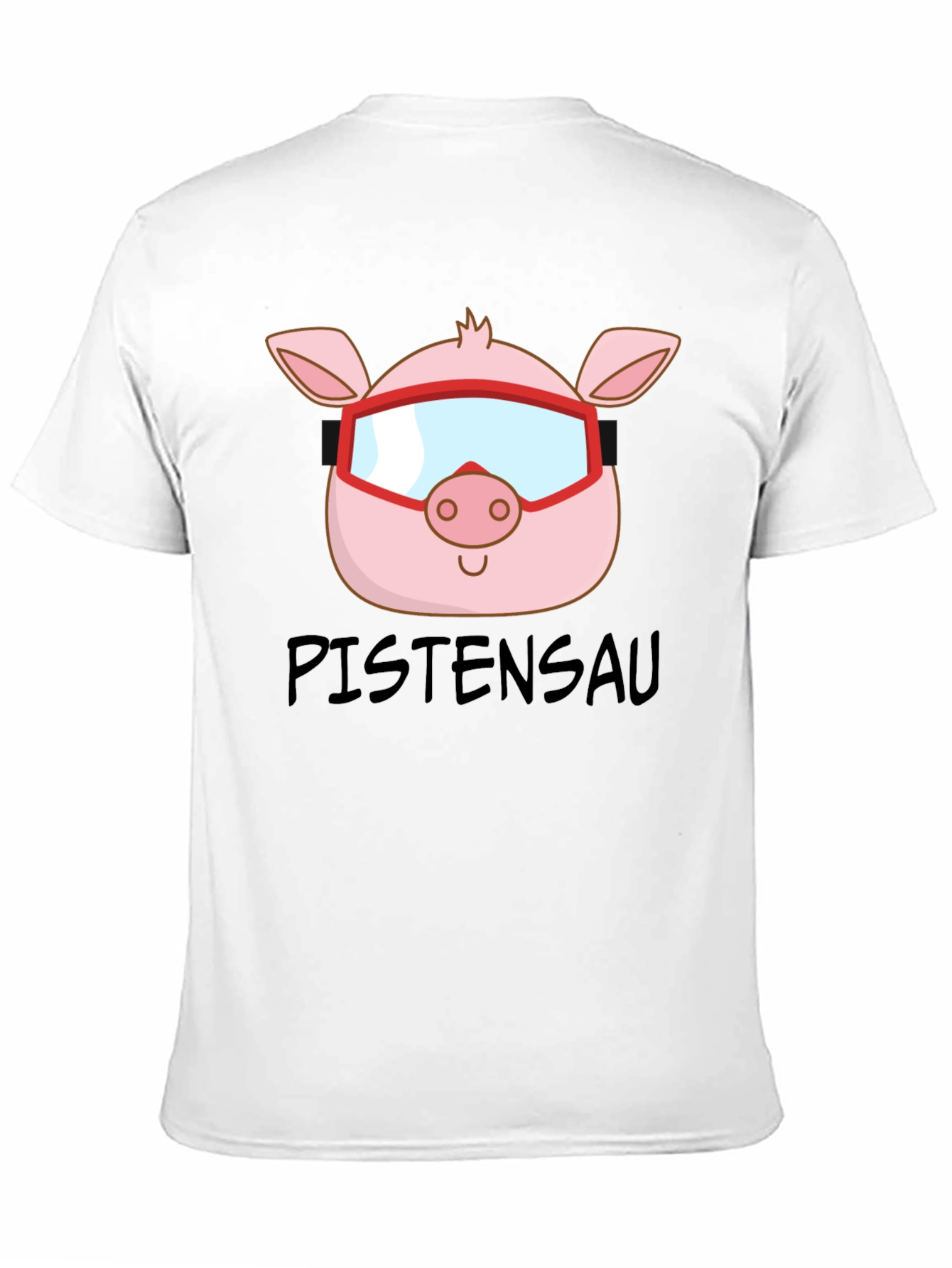 Black Ski Pig T-Shirt - PISTENSAU Funny Skiing Design view 11